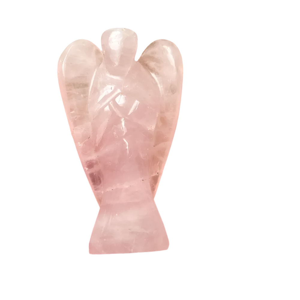 Rose Quartz Stone Angel – 2" Guardian Angel for Love & Emotional Healing