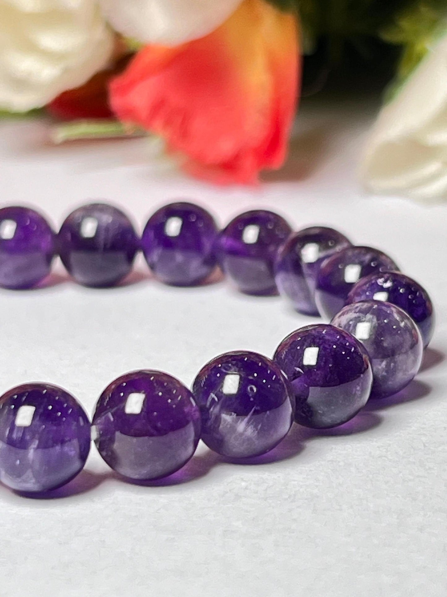 Amethyst Stone Bracelet l Stretchable Bracelet l Unisex Bracelet l 8 MM Bracelet