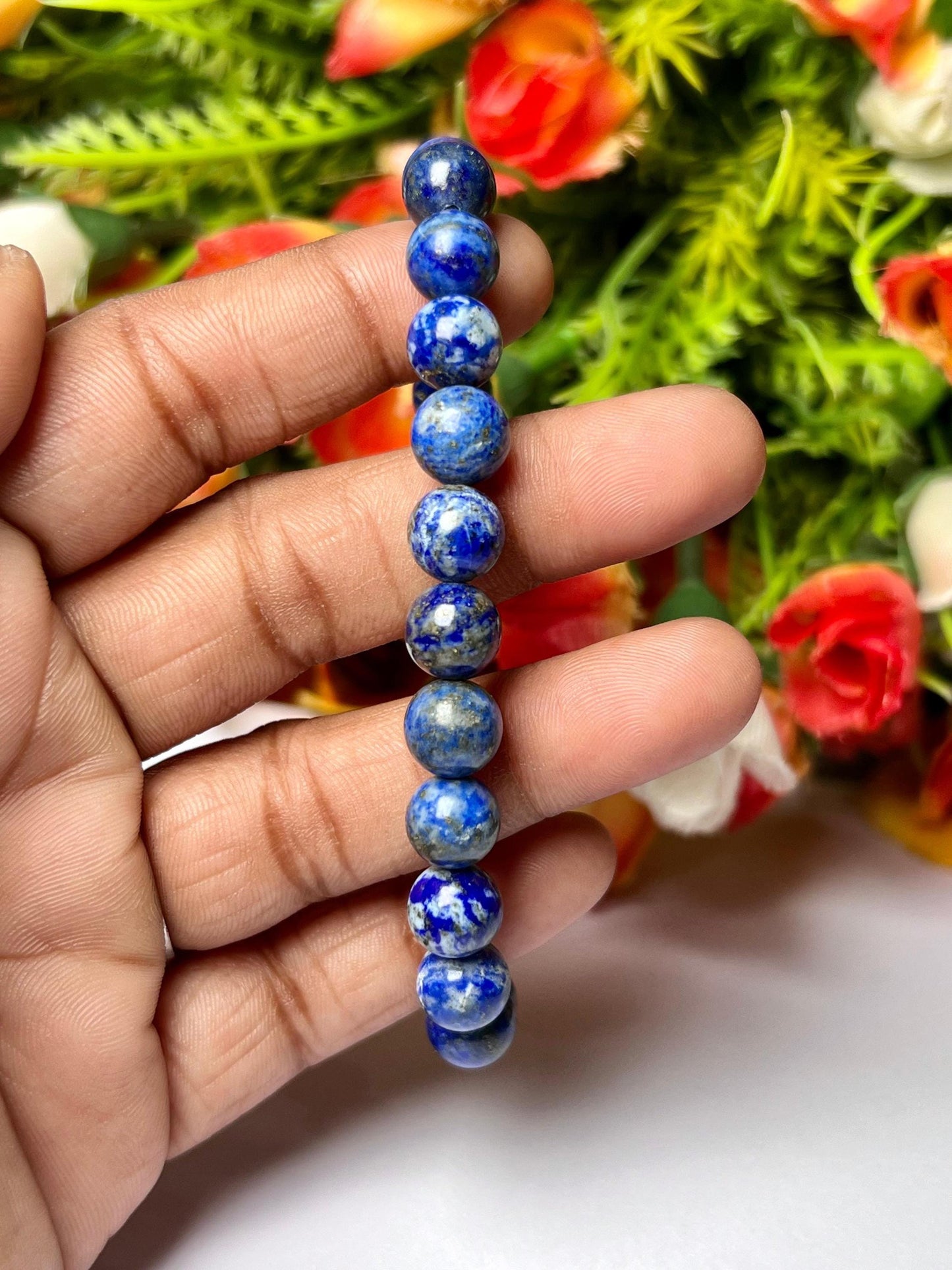 Lapis Lazuli Stone Bracelet l Stretchable Bracelet l Unisex Bracelet l 8 MM Bracelet