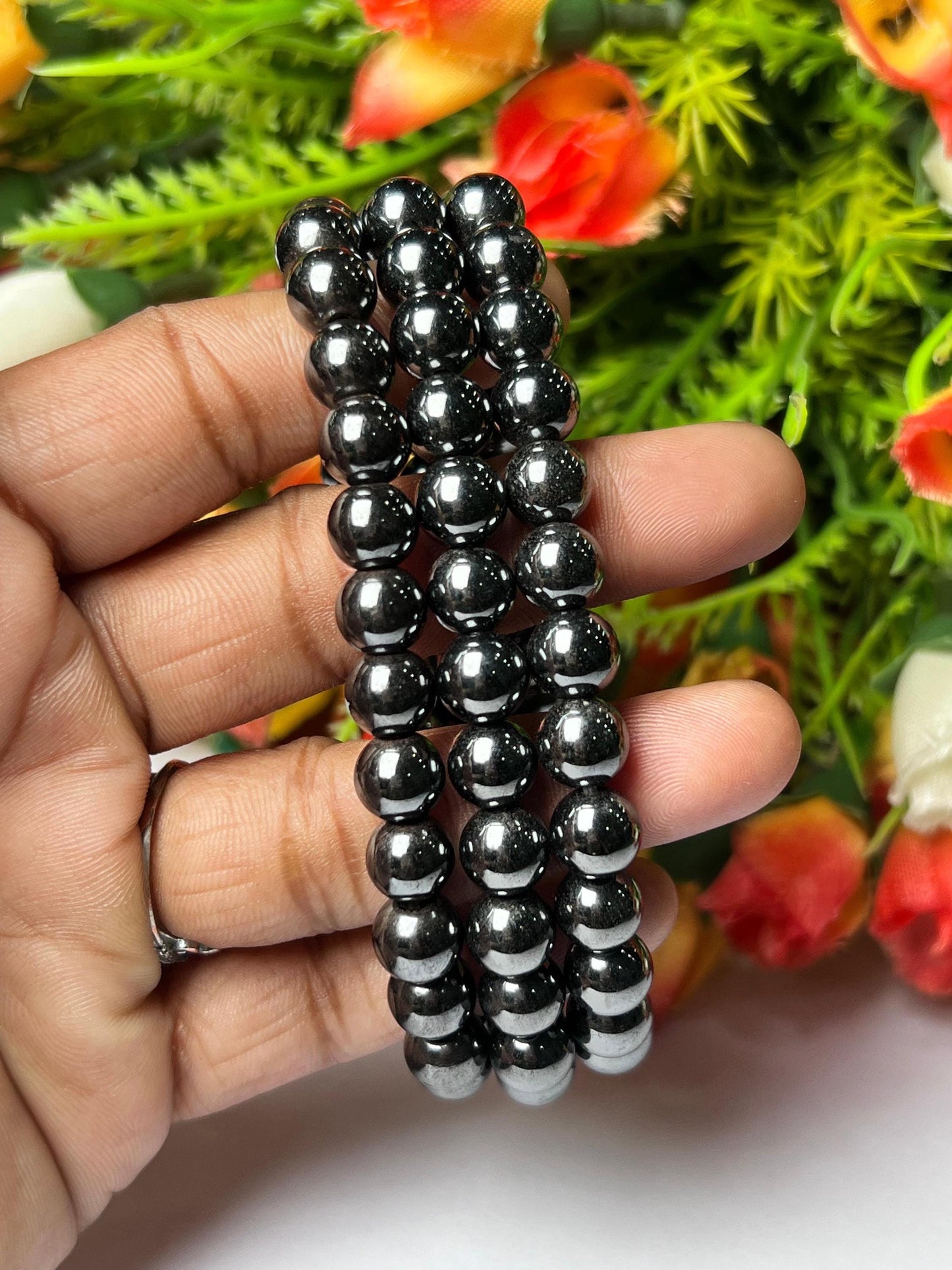 Magnetite Stone Bracelet l Stretchable Bracelet l Unisex Bracelet l6 MM 8 MM and 10MM Bracelet