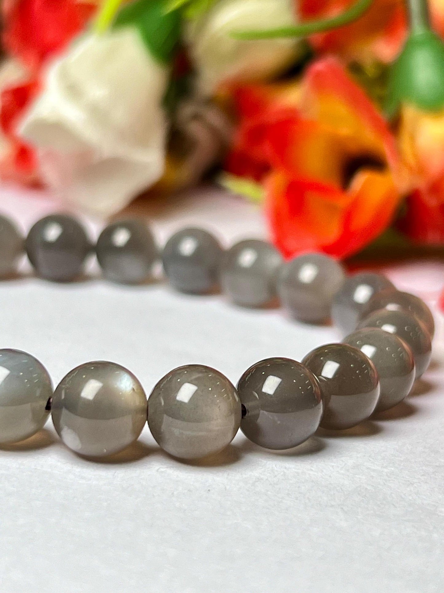 Black Moonstone Premium Quality Stone Bracelet l Stretchable Bracelet l Unisex Bracelet l 8 MM Bracelet AAAAA+++++