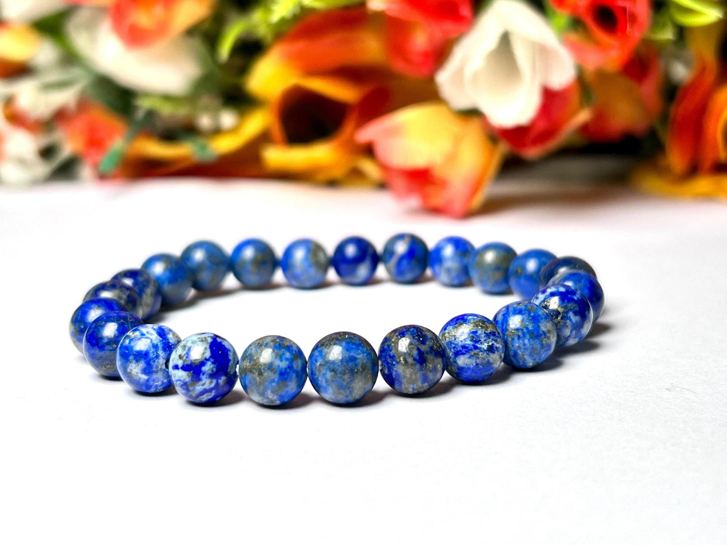 Lapis Lazuli Stone Bracelet l Stretchable Bracelet l Unisex Bracelet l 8 MM Bracelet