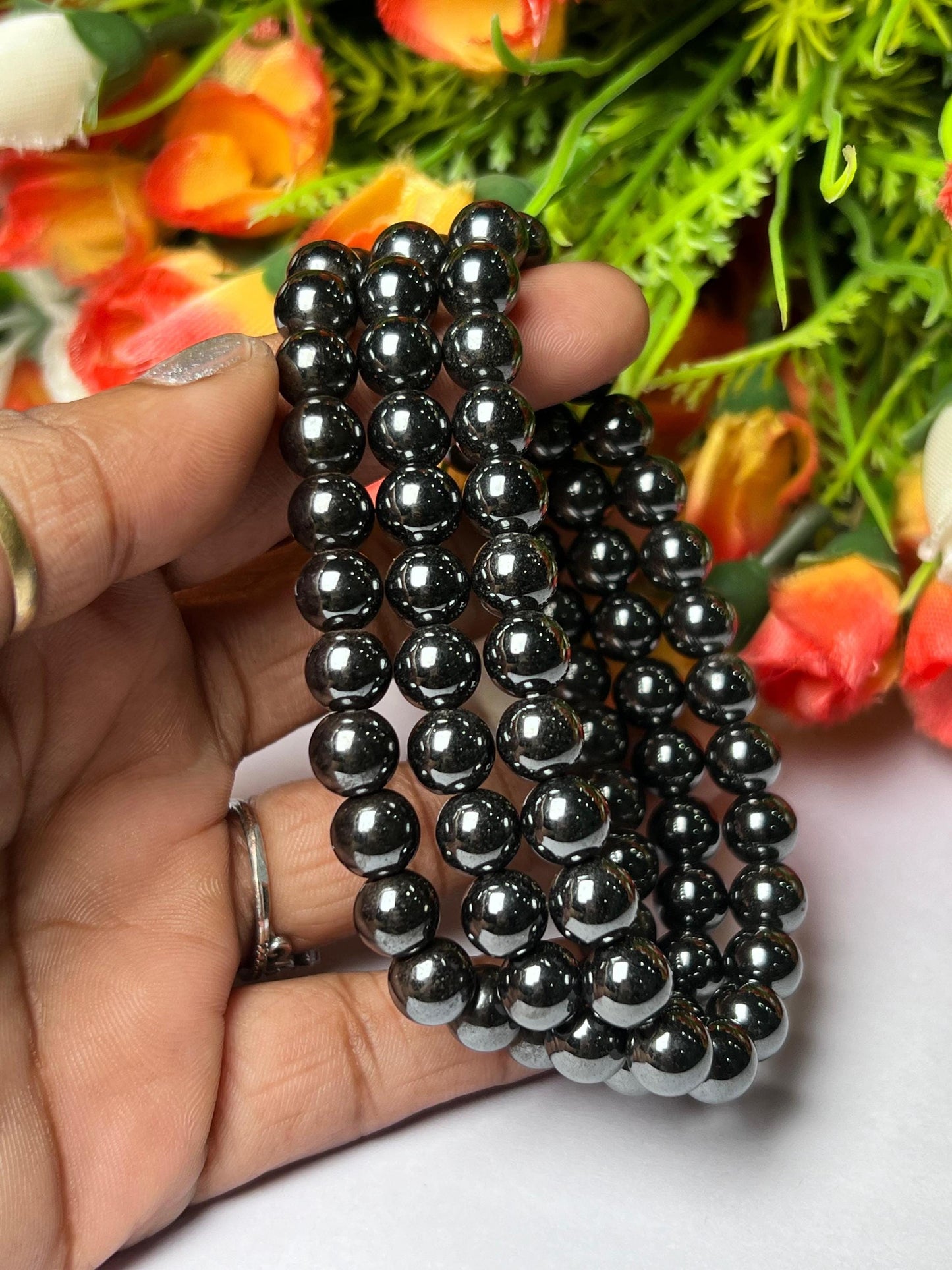 Magnetite Stone Bracelet l Stretchable Bracelet l Unisex Bracelet l6 MM 8 MM and 10MM Bracelet