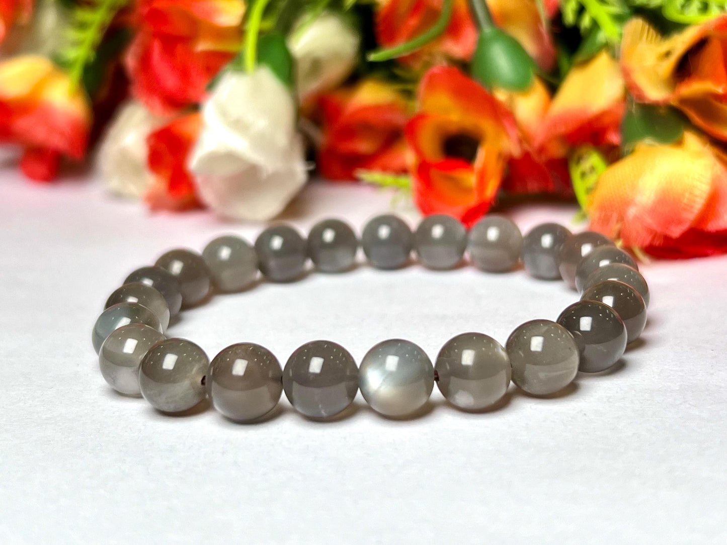 Black Moonstone Premium Quality Stone Bracelet l Stretchable Bracelet l Unisex Bracelet l 8 MM Bracelet AAAAA+++++