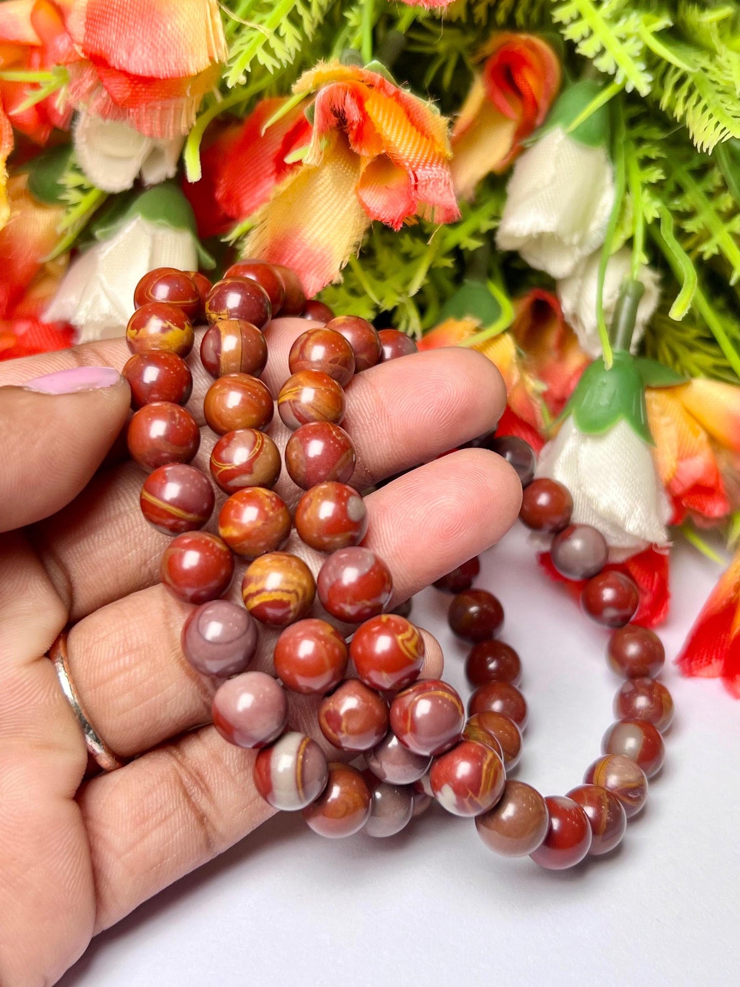 Noreena Jasper Stone Bracelet l Stretchable Bracelet l Unisex Bracelet l 8 MM Bracelet
