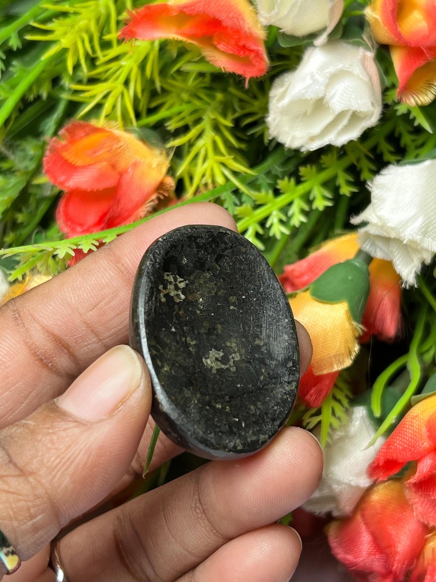 Nuummite Stone Worry Stone – Pocket Stone – Thumb Stone One (1) Piece