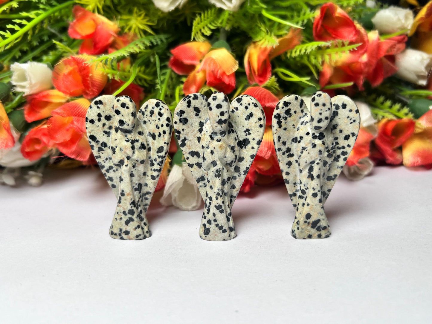 2" Angel Dalmatian Jasper Stone Guardian Angel blessed Angelic connection