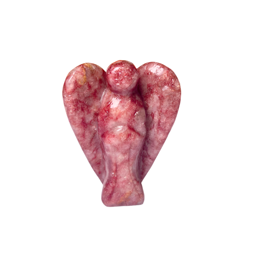 Strawberry Quartz Angel – 2" Guardian Angel for Love, Joy & Emotional Healing