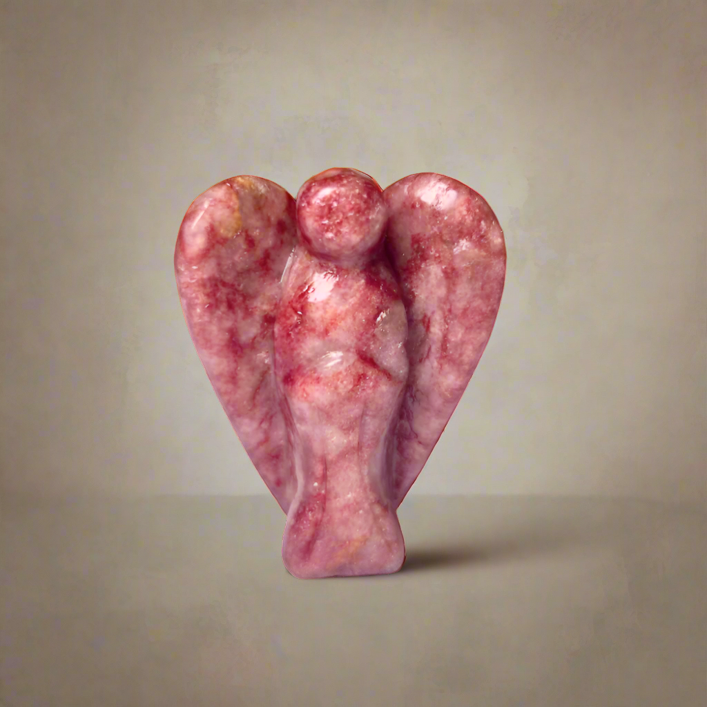 Strawberry Quartz Angel – 2" Guardian Angel for Love, Joy & Emotional Healing