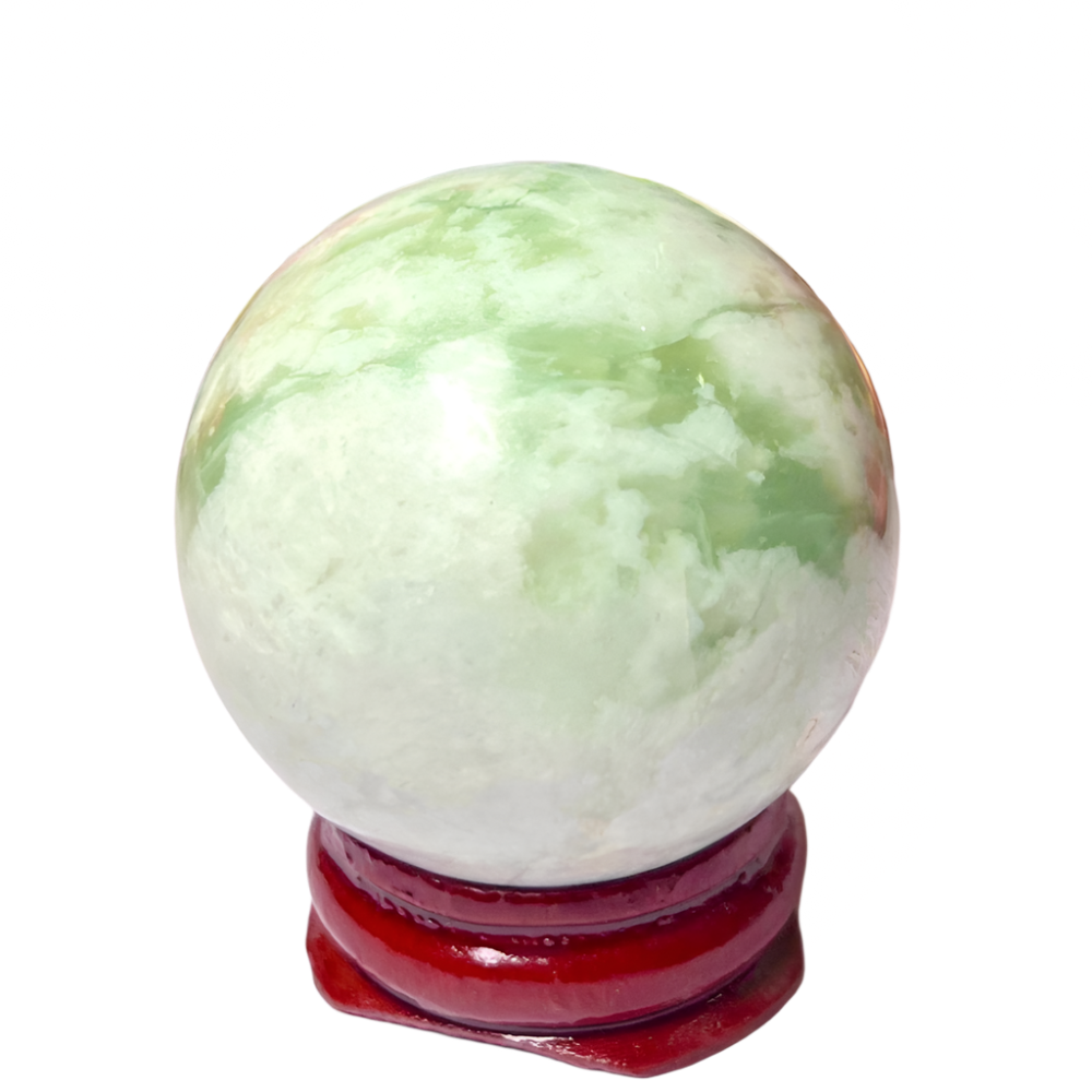 Tremolite Stone Sphere – 40MM Crystal Ball for Calm, Clarity & Spiritual Awakening | Tremolite Crystal