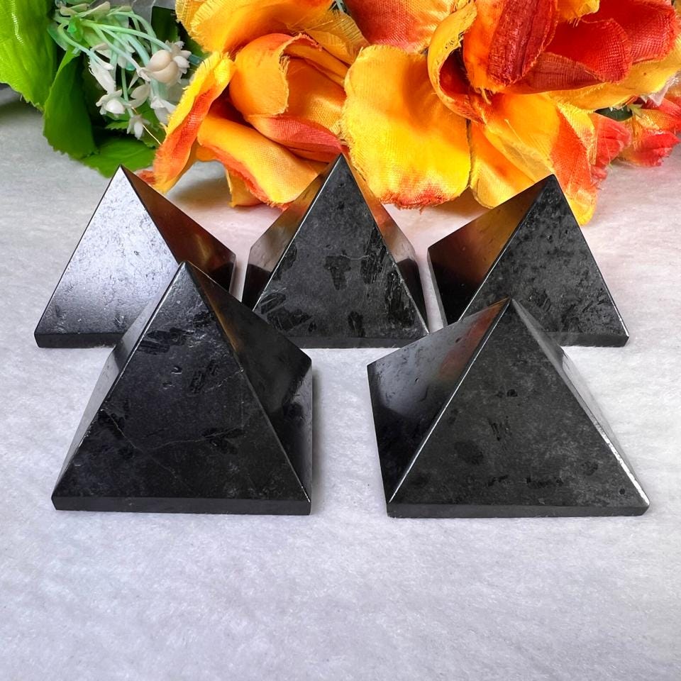 35 MM Black Tourmaline Gemstone Pyramid, Premium Quality 'A' Grade, Healing Crystals, Crystal Grids, Reiki