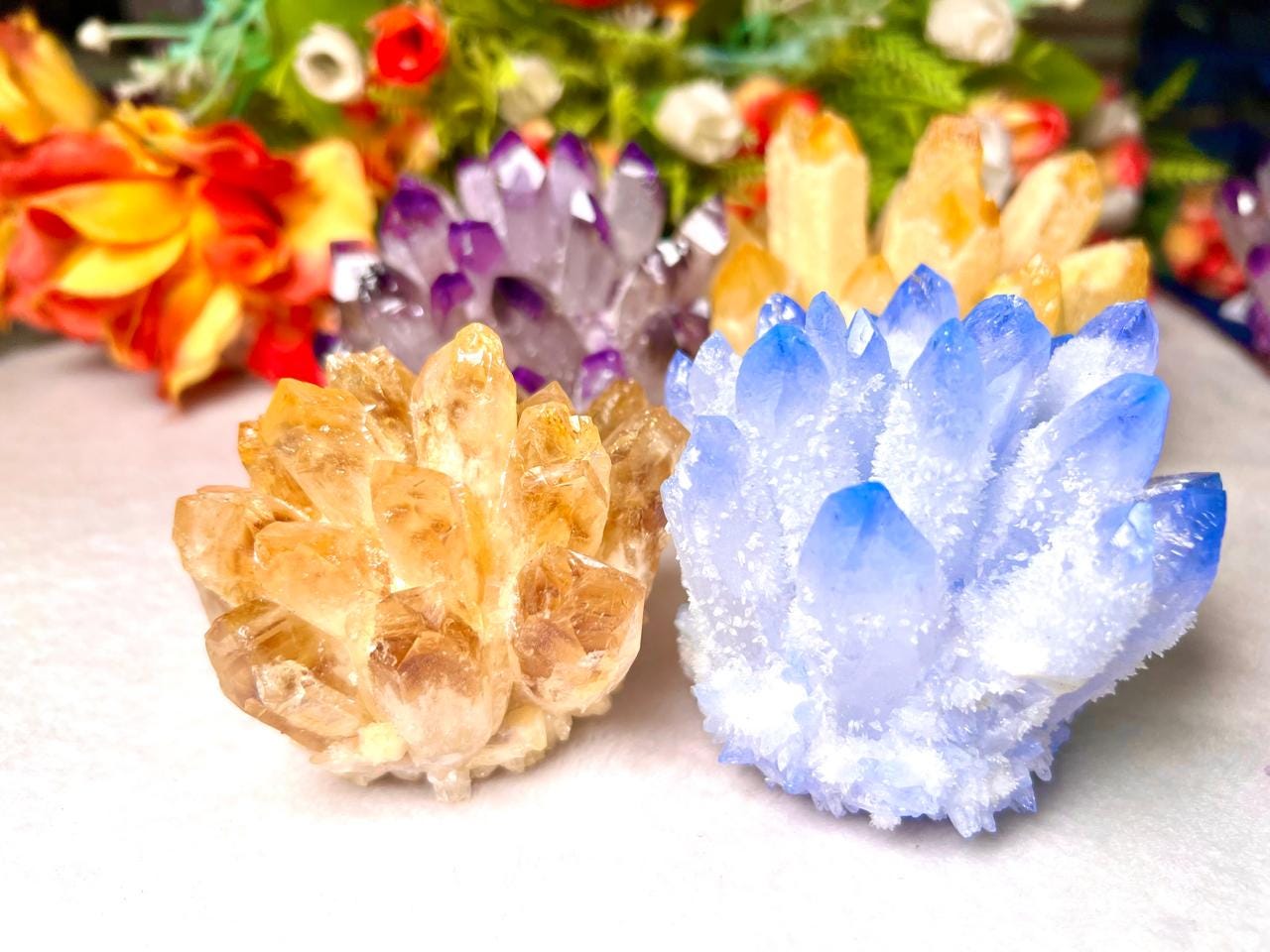 300g+ Purple Quartz Cluster, Energy Crystal Quartz Point VUG,Home Office Decor, Reiki Healing, Crystal gift 1PC
