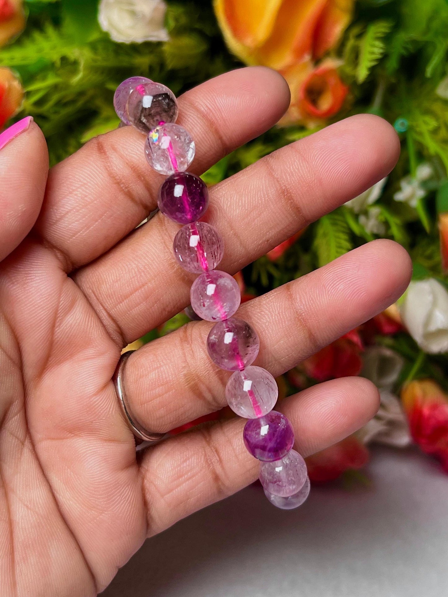 Super Seven Melody Stone Bracelet l Stretchable Bracelet l Unisex Bracelet l 8 MM Bracelet