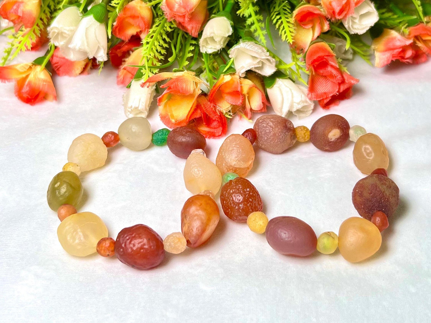 15 MM Gobi Desert Stone Bracelet l Stretchable Bracelet l Unisex Bracelet