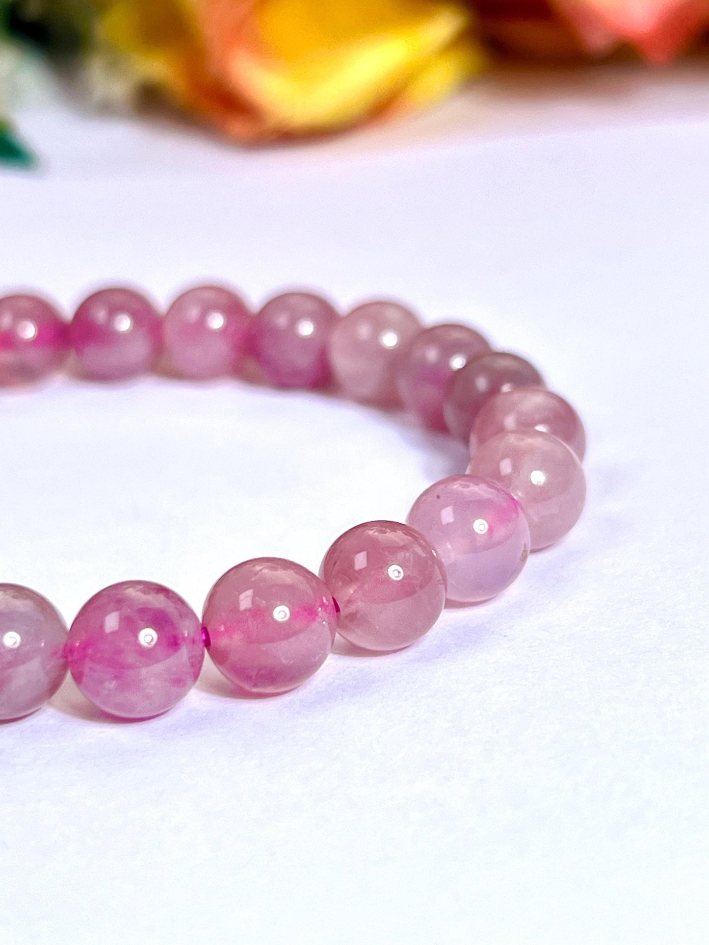 Madagascar Rose Quartz Stone l Stretchable Bracelet l Unisex Bracelet l 8 MM Bracelet