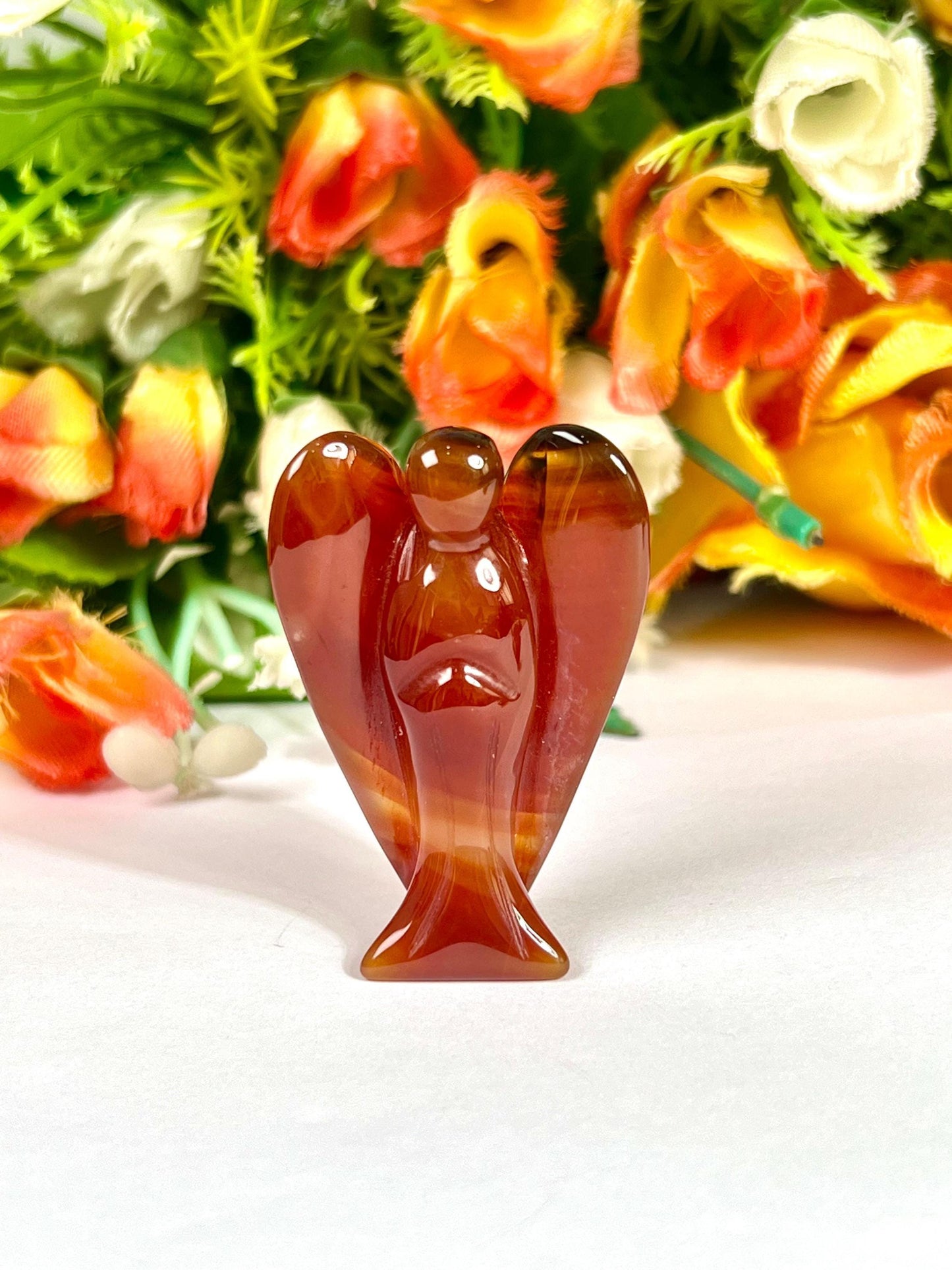 2" Angel Carnelian Stone Guardian Angel blessed Angelic connection