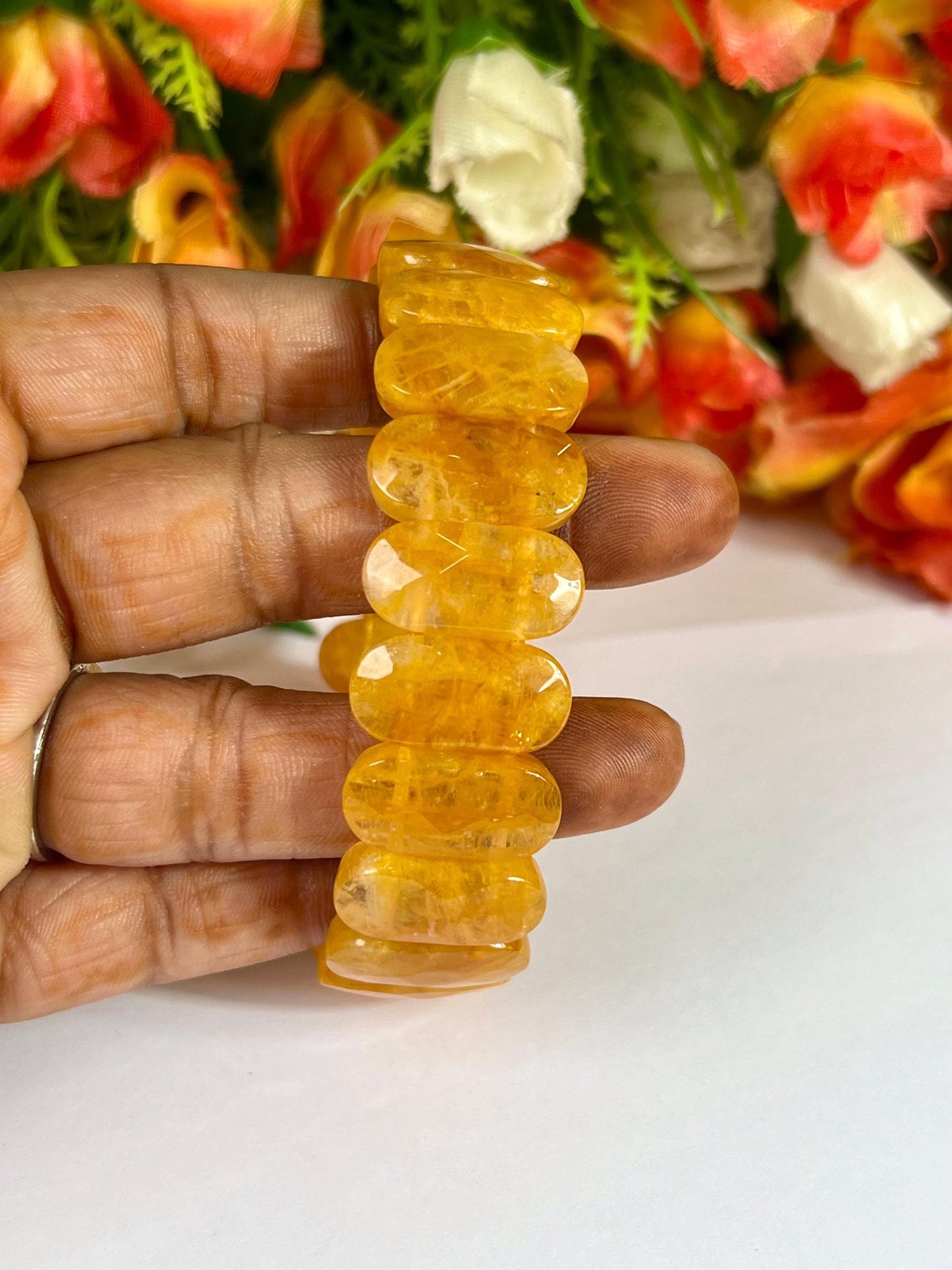20 MM Golden Healer Quartz Stone Bracelet l Stretchable Bracelet AAAAA +++++