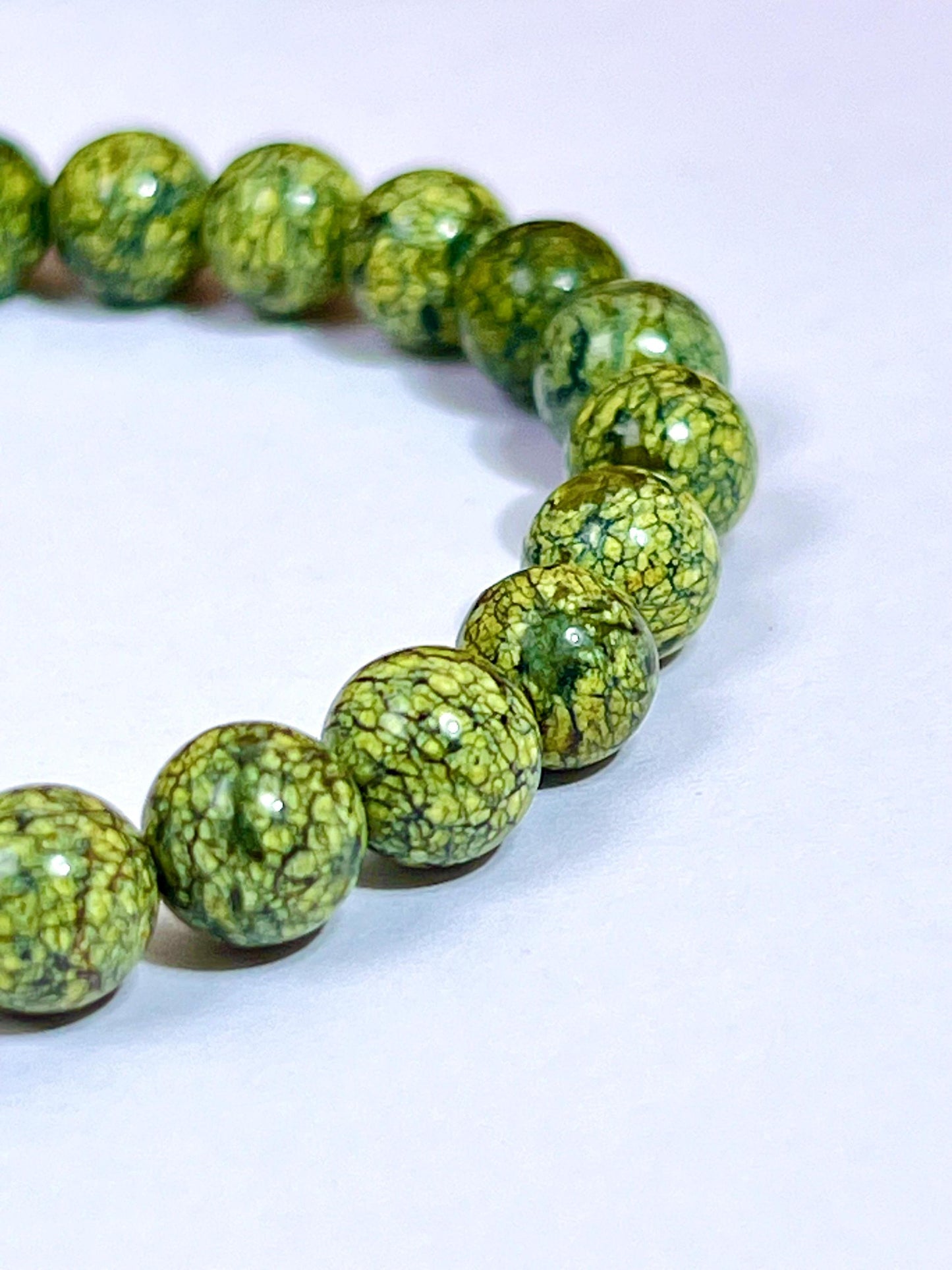Russian Serpentine Stone Bracelet l Stretchable Bracelet l Unisex Bracelet l 8 MM Bracelet