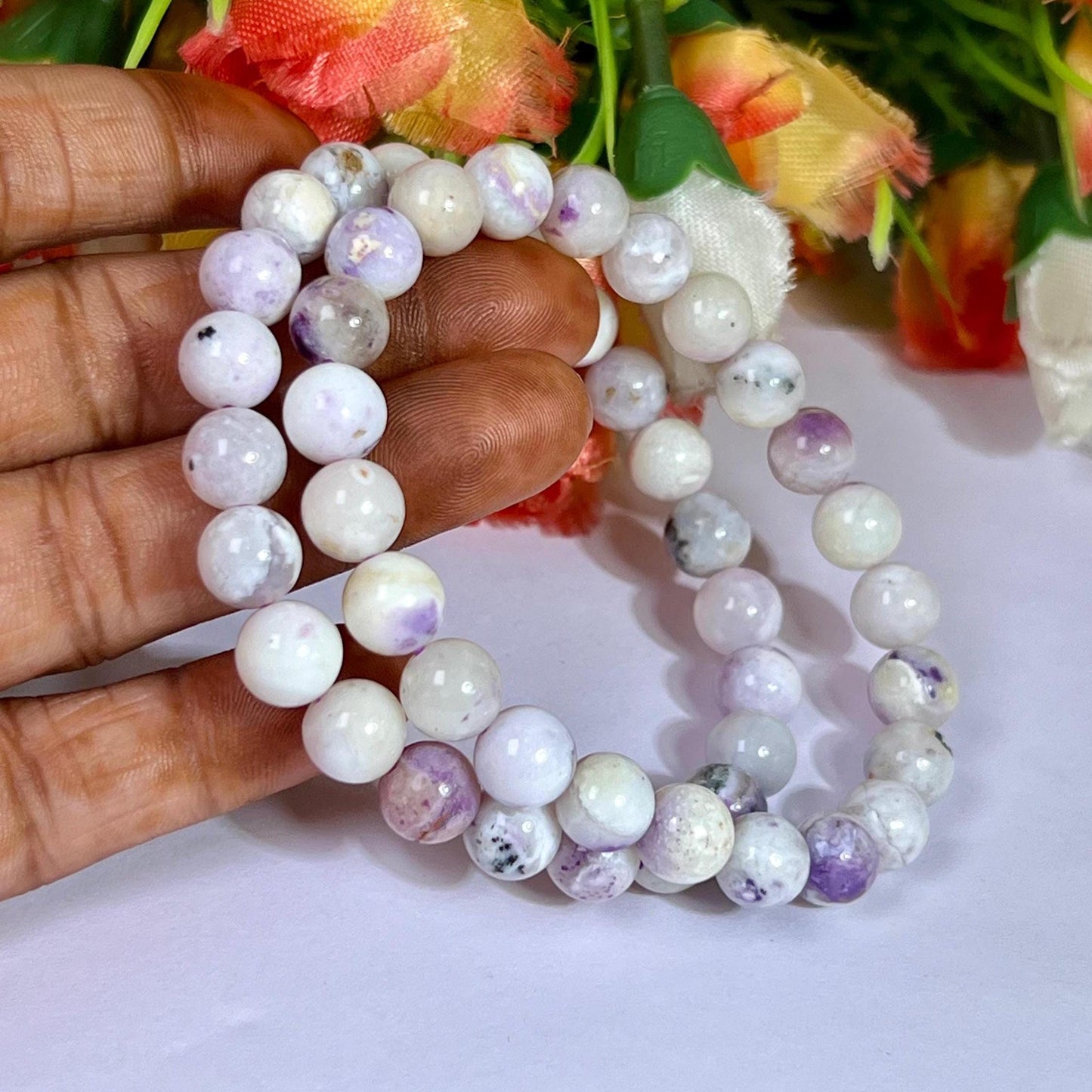 Hackmanite Stone Bracelet l Stretchable Bracelet l Unisex Bracelet l 8 MM Bracelet