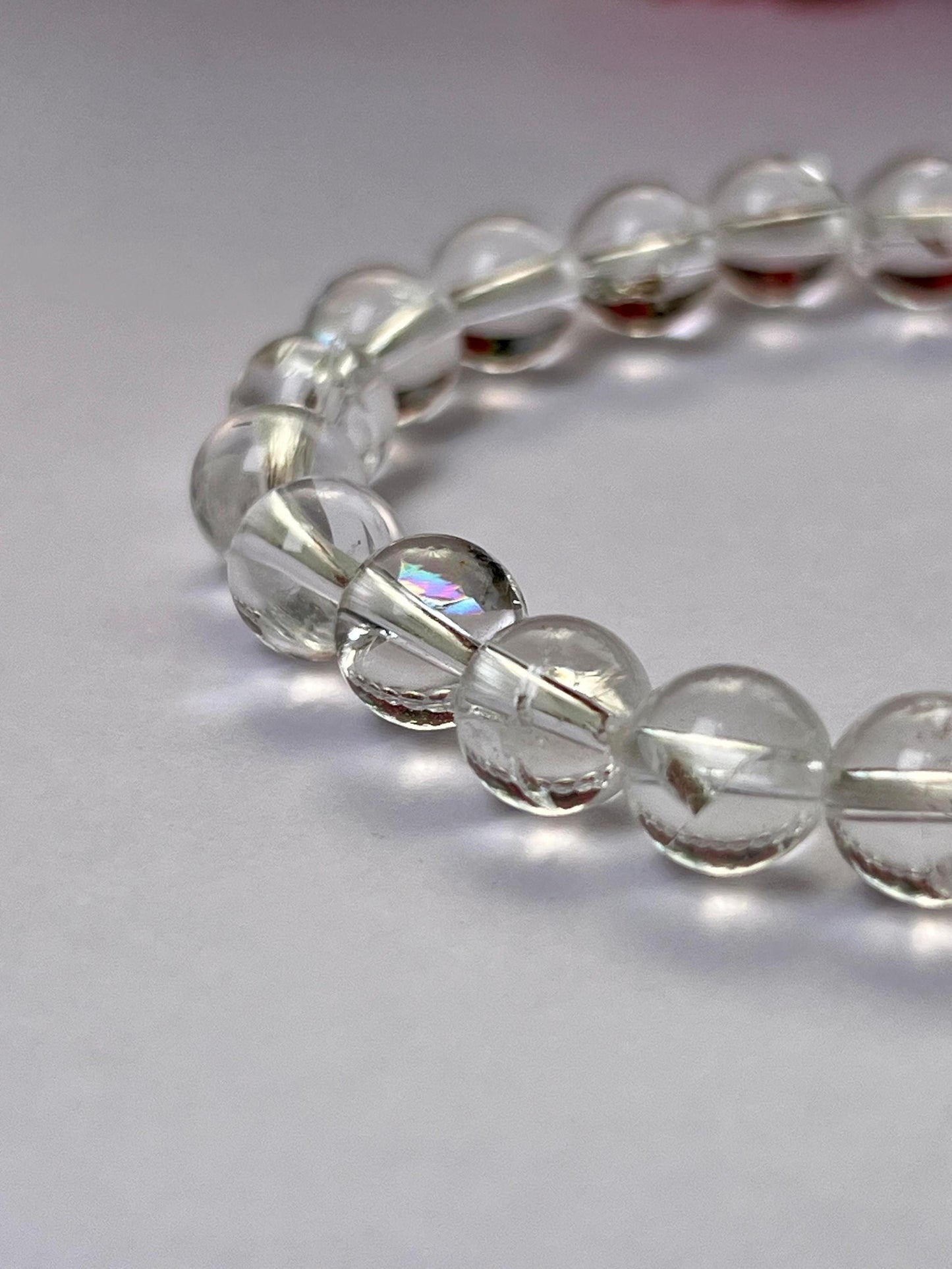 Rainbow Anandalite Quartz Aurora Quartz Crystal Stone Bracelet l Stretchable Bracelet l Unisex Bracelet l 8 MM Bracelet