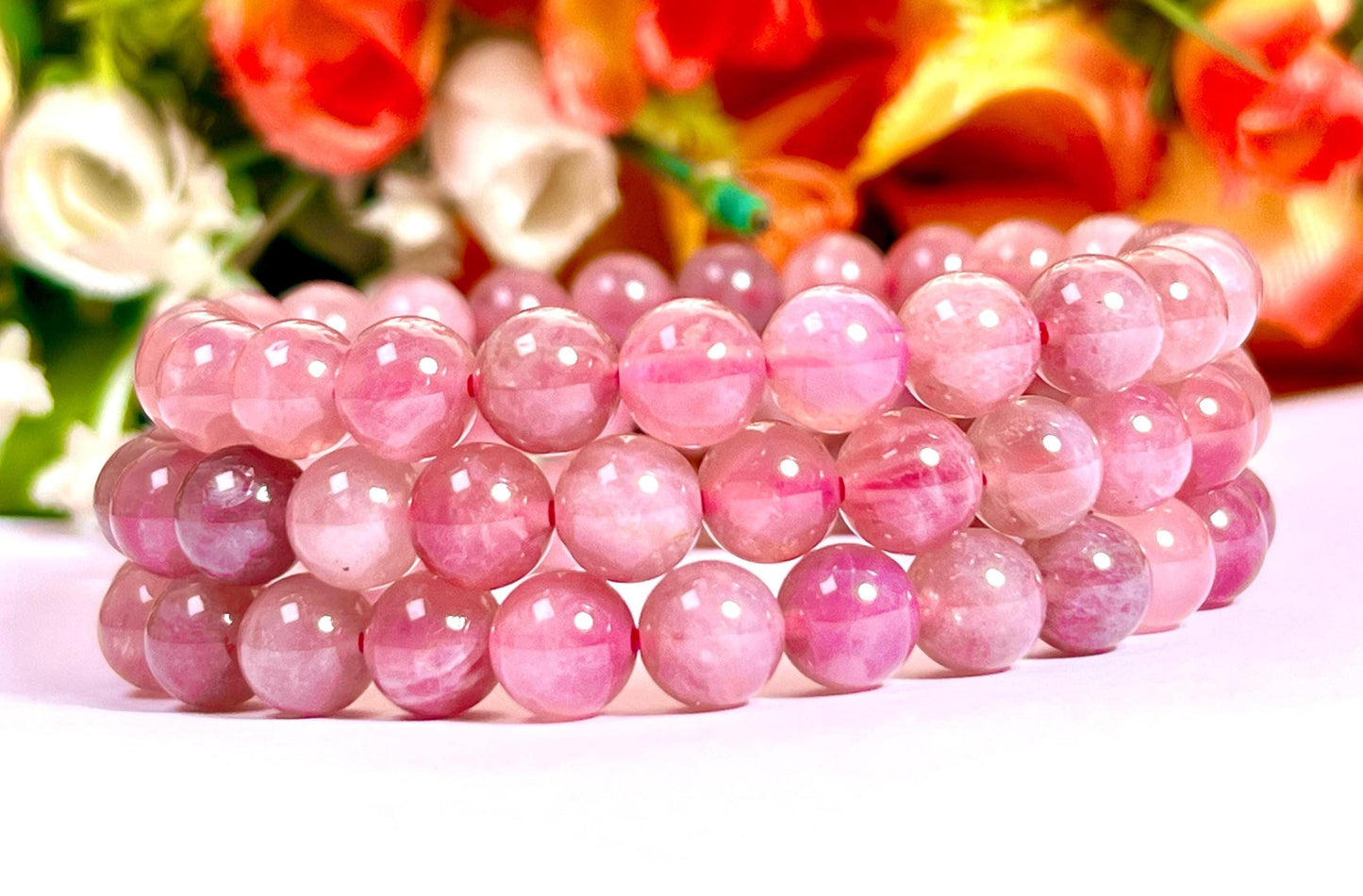 Madagascar Rose Quartz Stone l Stretchable Bracelet l Unisex Bracelet l 8 MM Bracelet