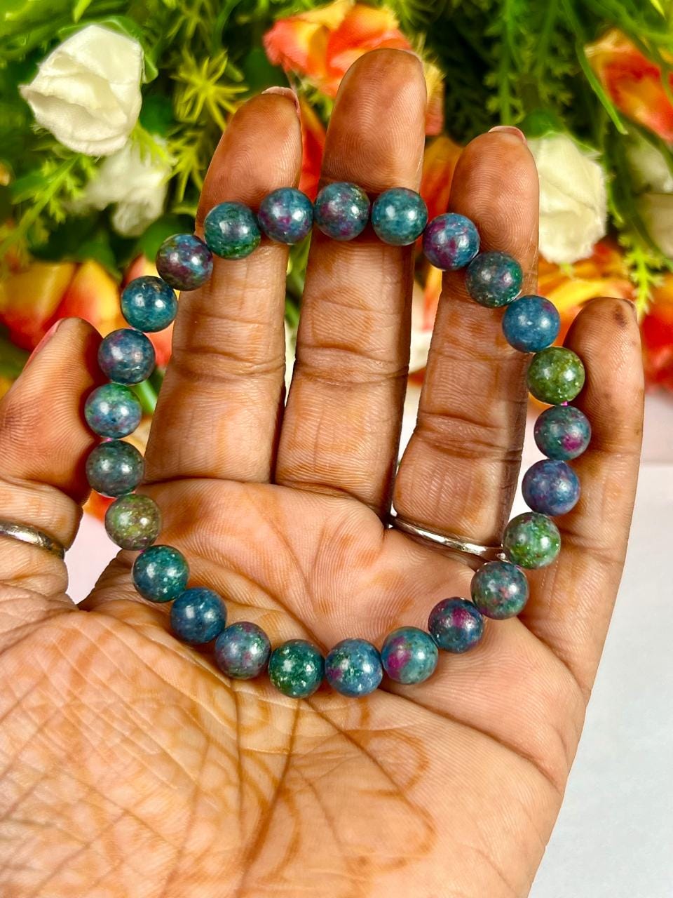 Ruby Kyanite Stone Bracelet l Stretchable Bracelet l Unisex Bracelet l 8 MM Bracelet