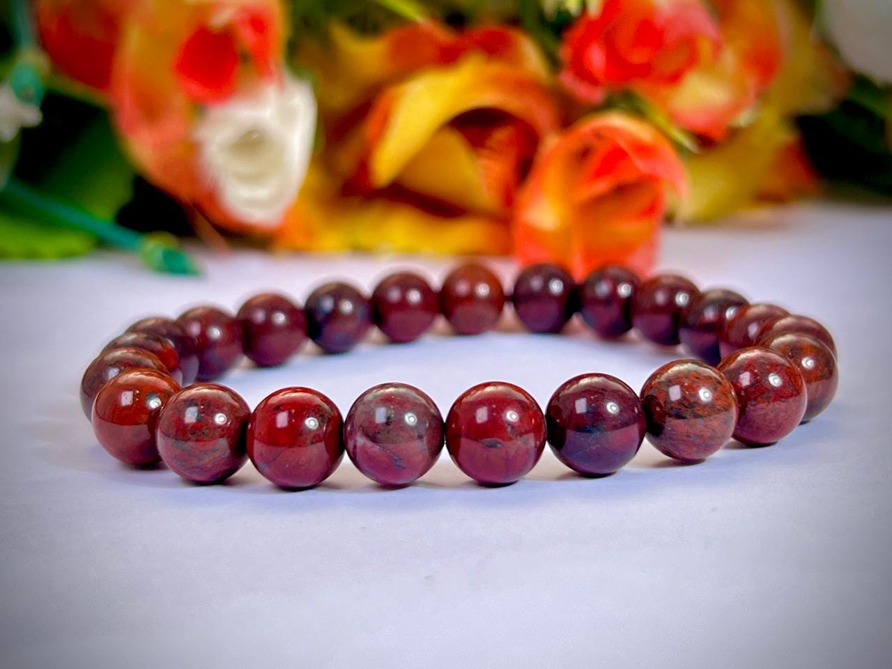 Bustamite Stone Bracelet l Stretchable Bracelet l Unisex Bracelet l 8 MM Bracelet