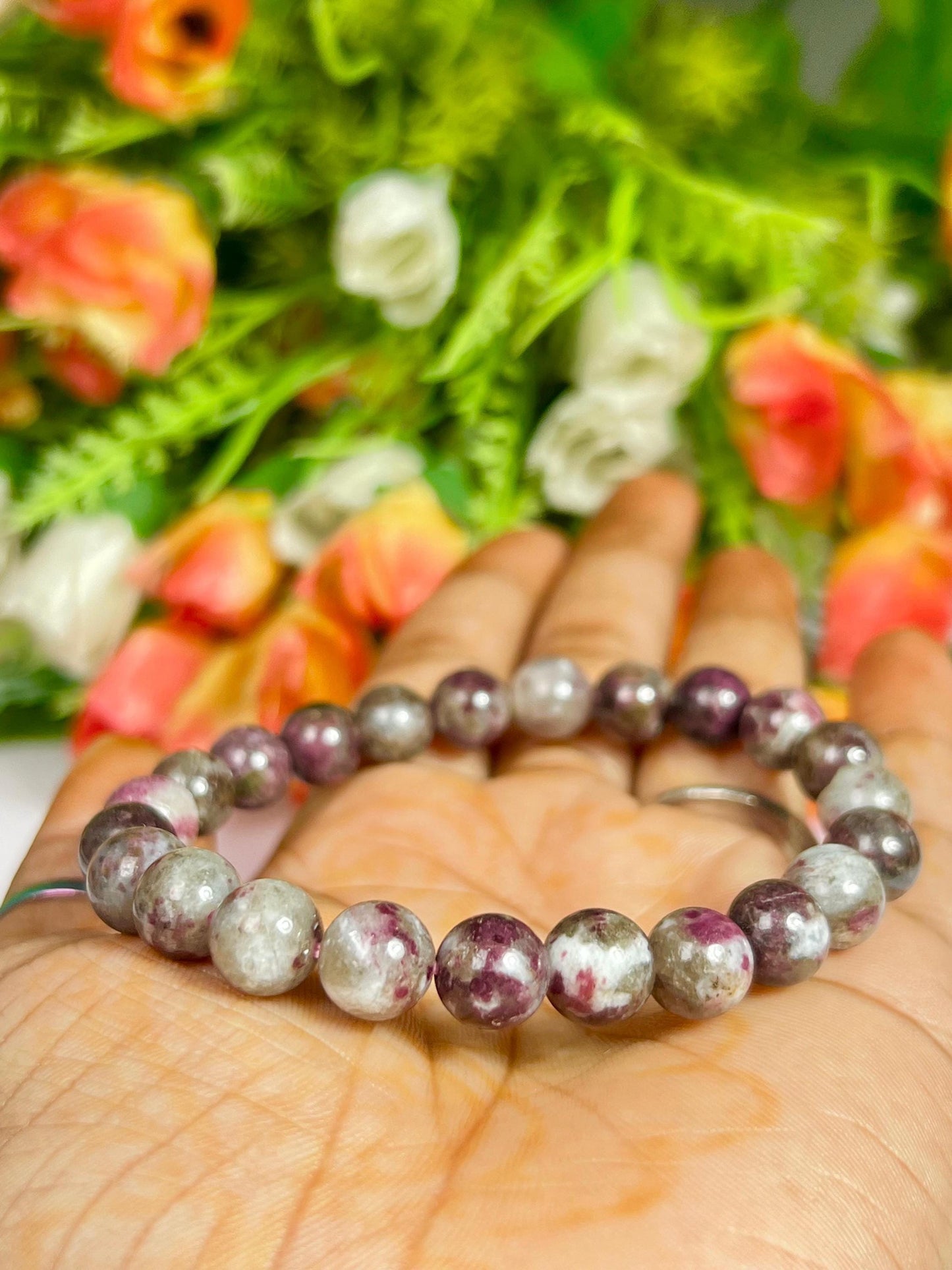 Kakortokite Stone Bracelet l Stretchable Bracelet l Unisex Bracelet l 8 MM Bracelet