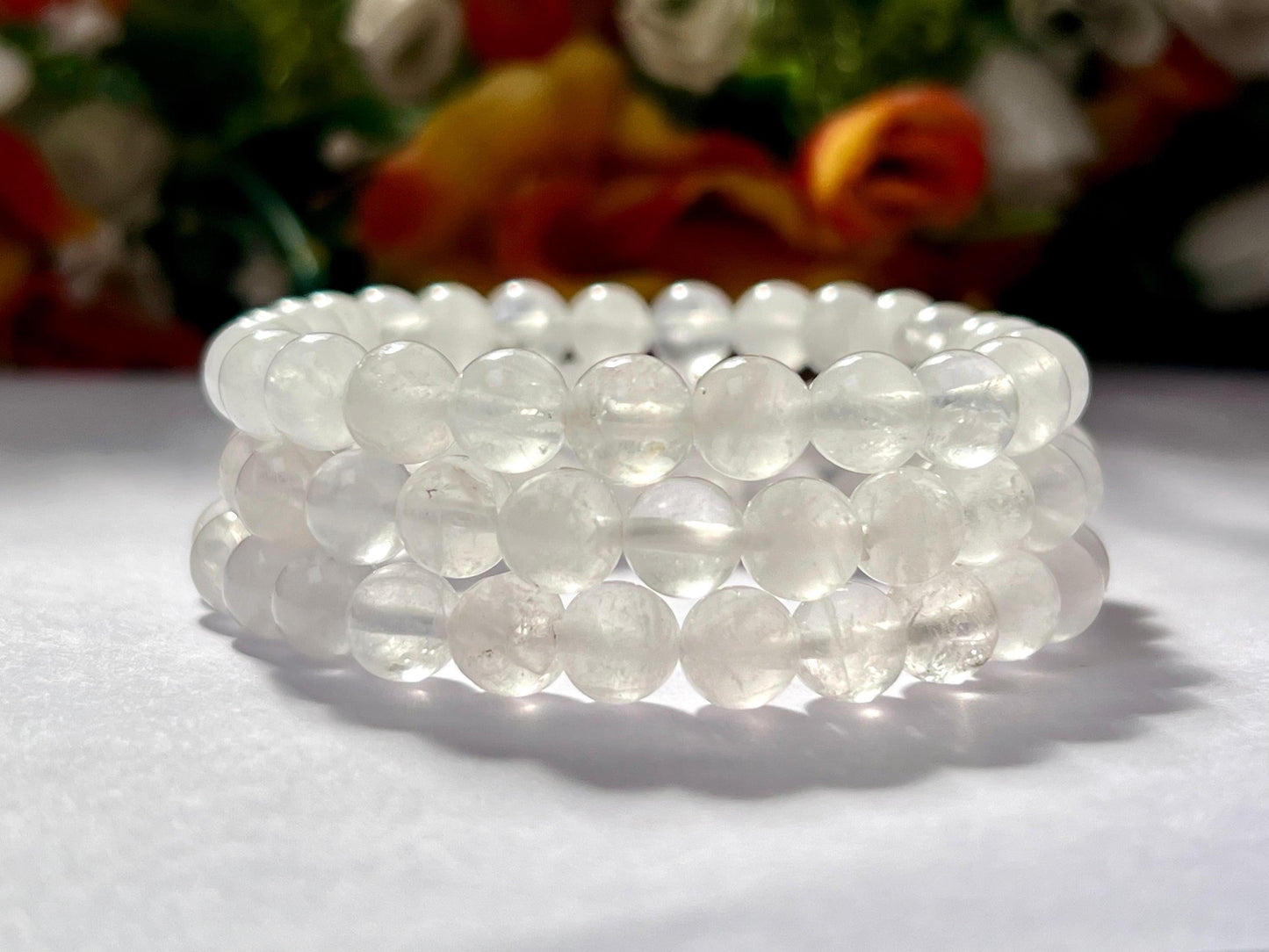 Nirvana Quartz Stone Bracelet| l Stretchable Bracelet l Unisex Bracelet l 8 MM Bracelet