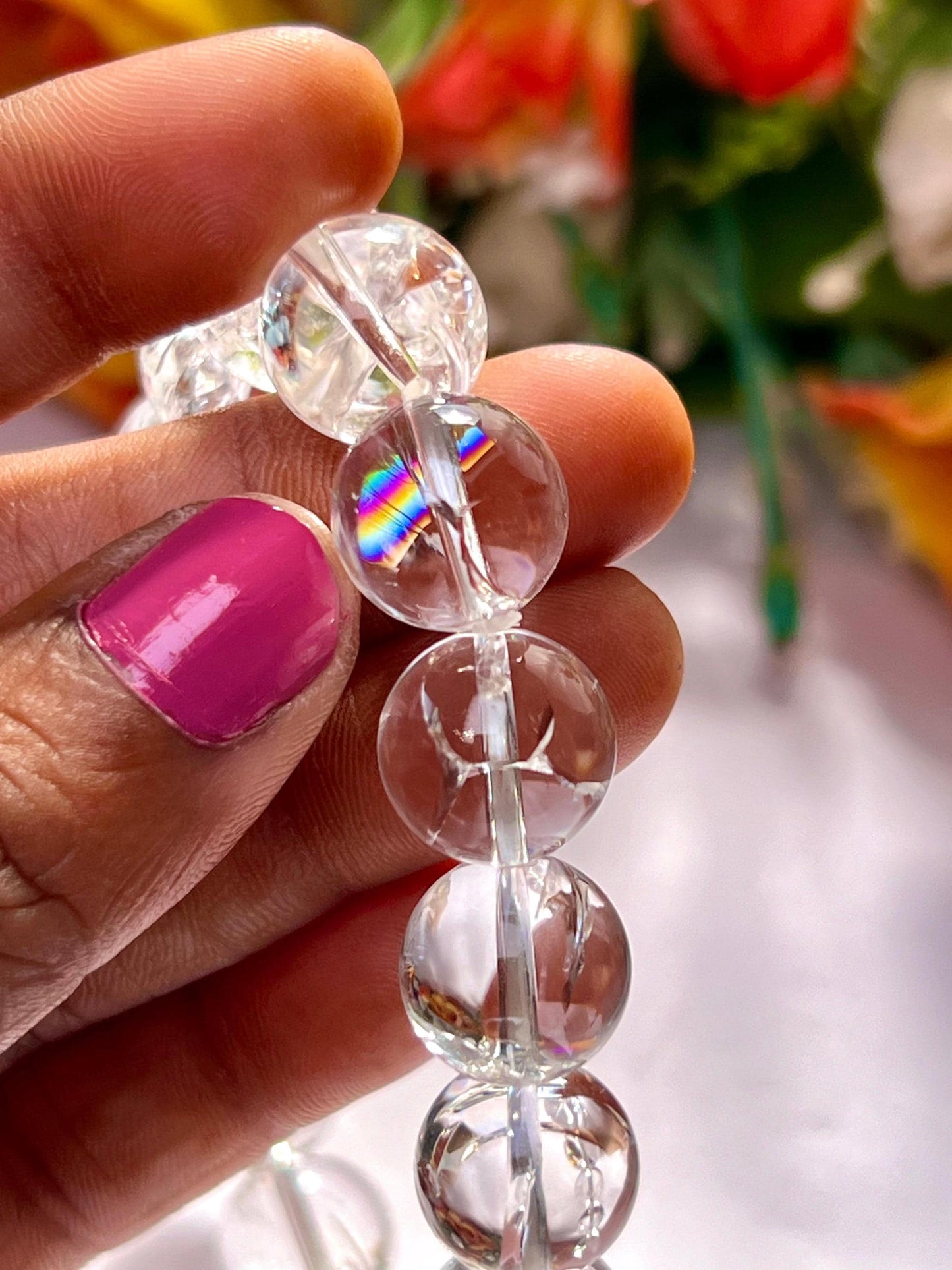 12 MM Satyaloka Quartz Crystal Stone bracelet