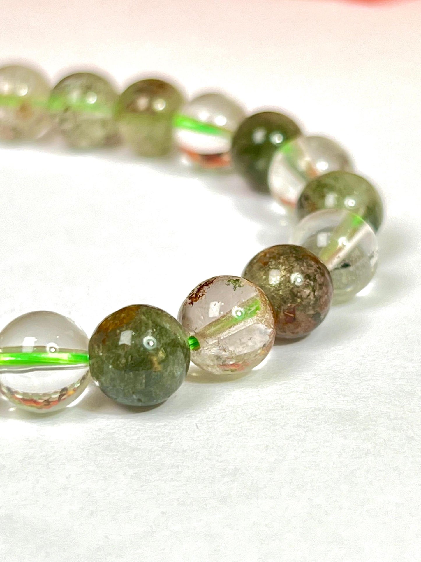 Shamanic Dream Quartz Stone l Lodolite Stone l Chaman Dream Quartz Bracelet l Stretchable Bracelet l Unisex Bracelet l 8 MM Bracelet