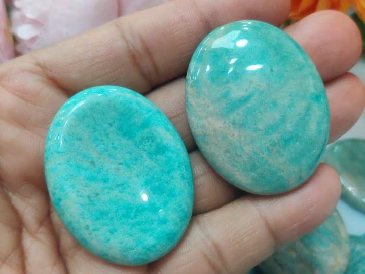 Amazonite Worry Stone – Crystal Worry Stone – Pocket Stone – Healing Crystal - 4.5x3.5cm