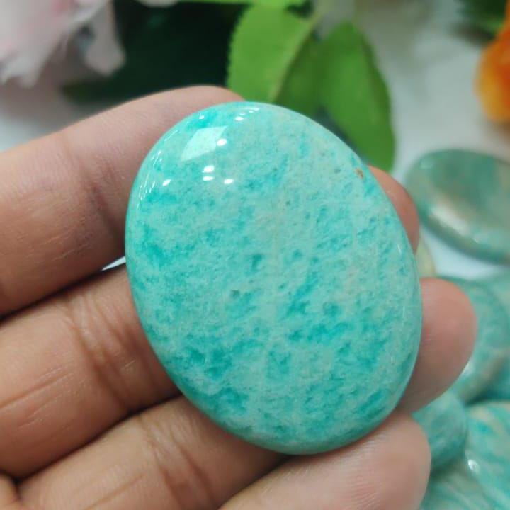 Amazonite Worry Stone – Crystal Worry Stone – Pocket Stone – Healing Crystal - 4.5x3.5cm