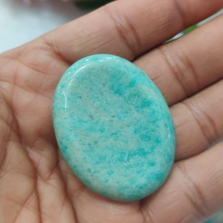 Amazonite Worry Stone – Crystal Worry Stone – Pocket Stone – Healing Crystal - 4.5x3.5cm