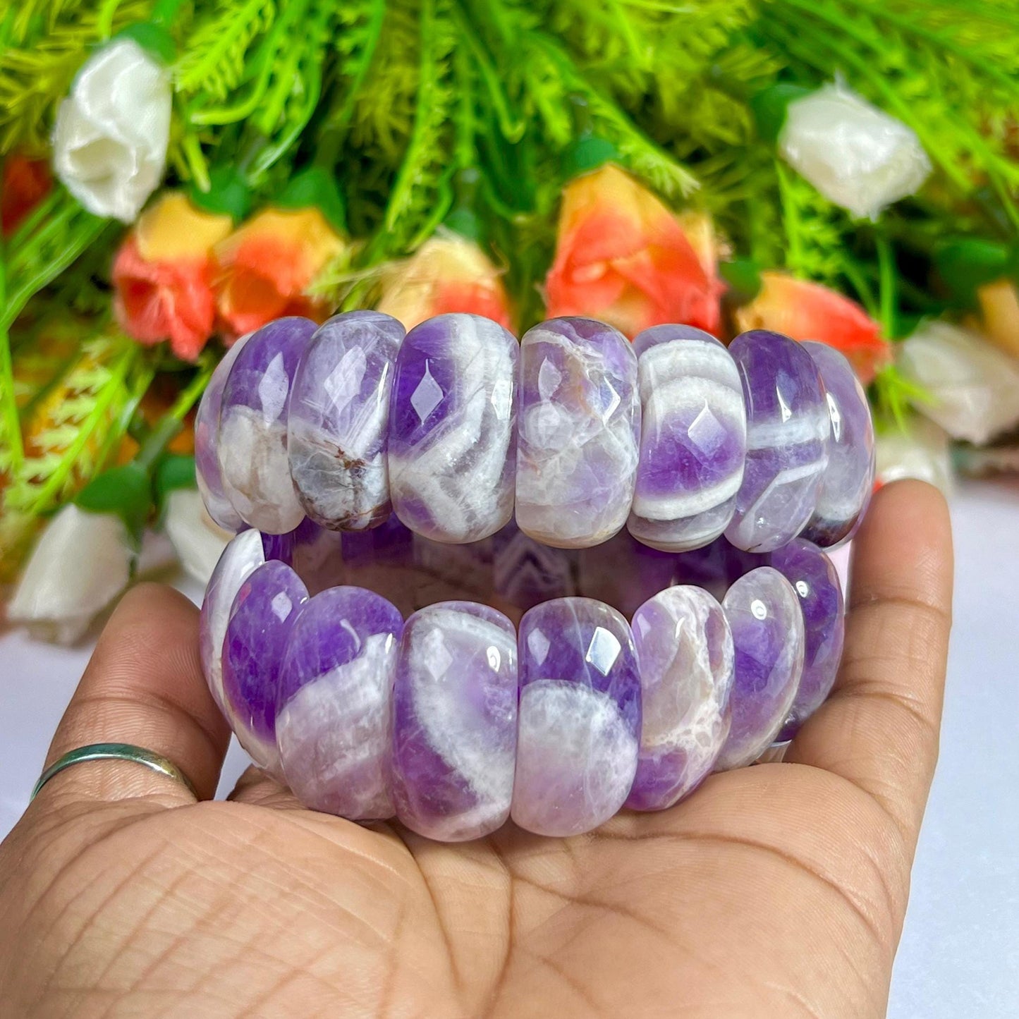 25 MM Amaze Azeztulite Stone Bracelet l Stretchable Bracelet High Grade