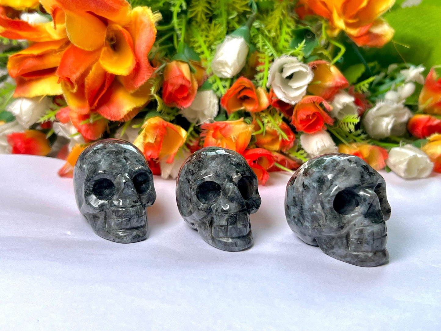 Larvikite Crystal Stone Skull 2 Inch Feng Shui Vastu , Home & Office Décor, Housewarming Gift