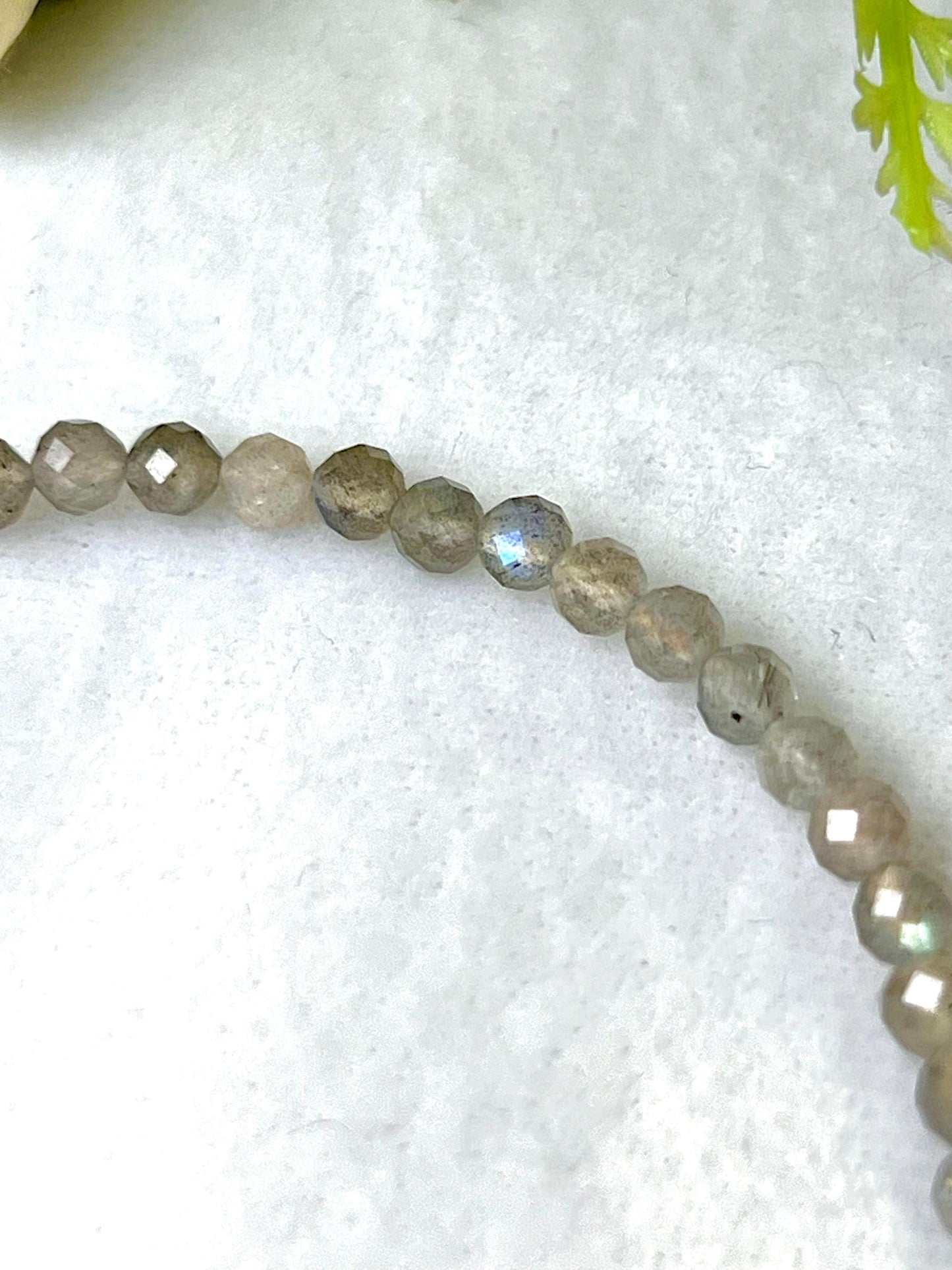 4 MM Delicate Labradorite Cutting Stone Minimalist Bracelet Dainty Bracelet Fit for 6 Inch to 7.5 Inch Wrist