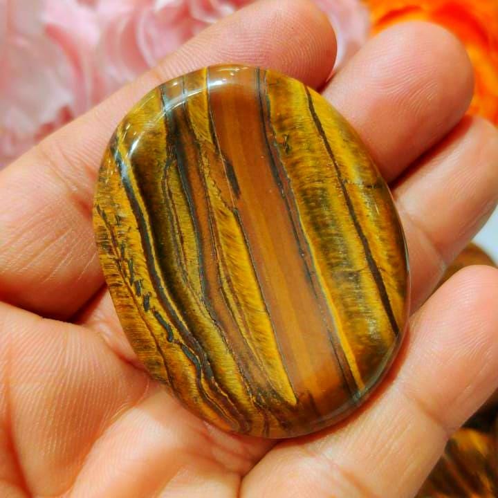 Iron Tiger Eye Stone Worry Stone – Crystal Worry Stone – Pocket Stone – Healing Crystal - 4cmx3cm Thumb Stone One (1) Piece