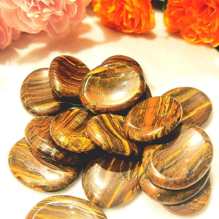 Iron Tiger Eye Stone Worry Stone – Crystal Worry Stone – Pocket Stone – Healing Crystal - 4cmx3cm Thumb Stone One (1) Piece