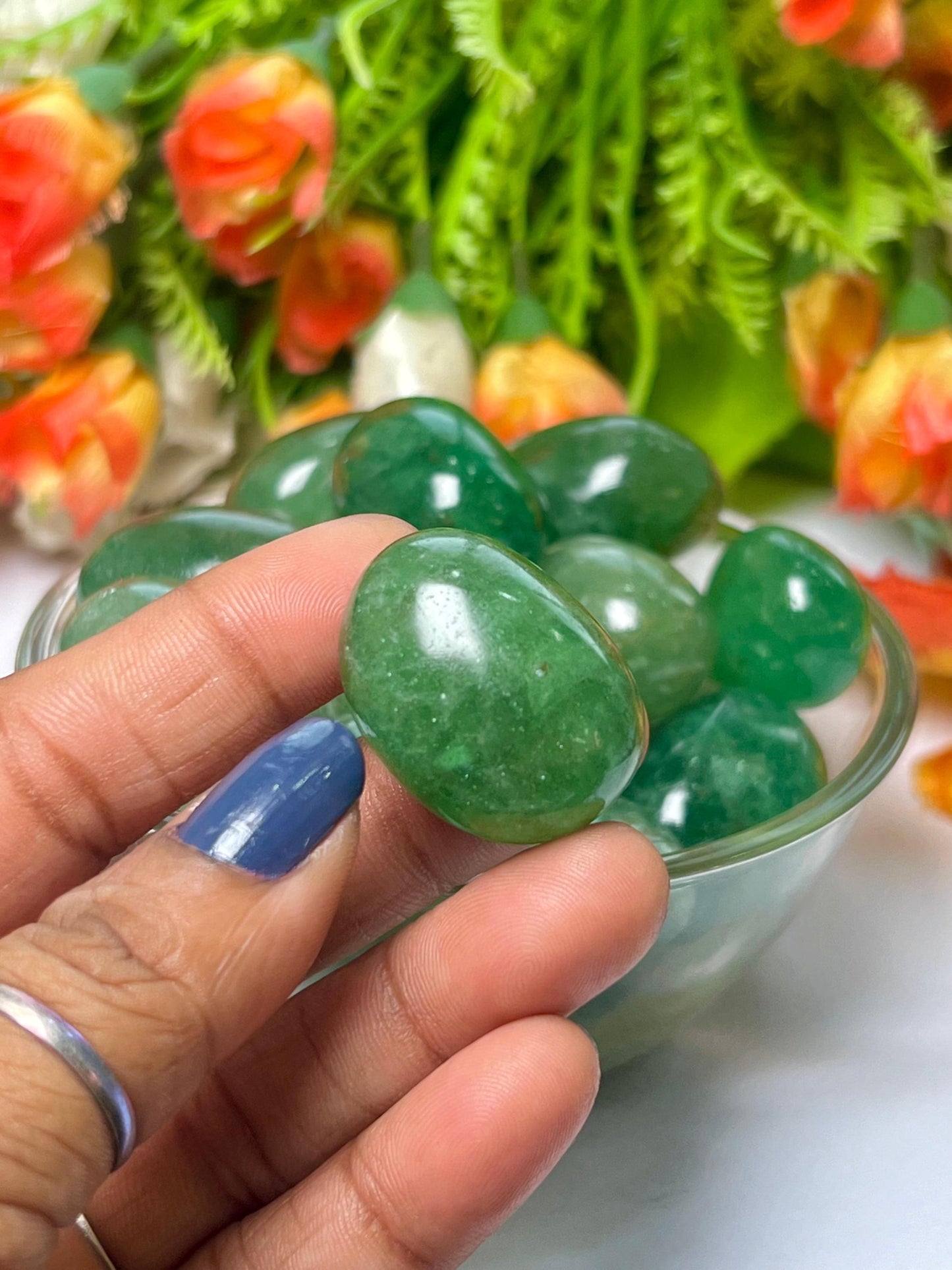 Green Strawberry Quartz Stone Tumbled Stone - Spiritual Stone -Healing Crystals in pack sizes of 1,3,5, and 10 Pieces Quality AAAAA +++++
