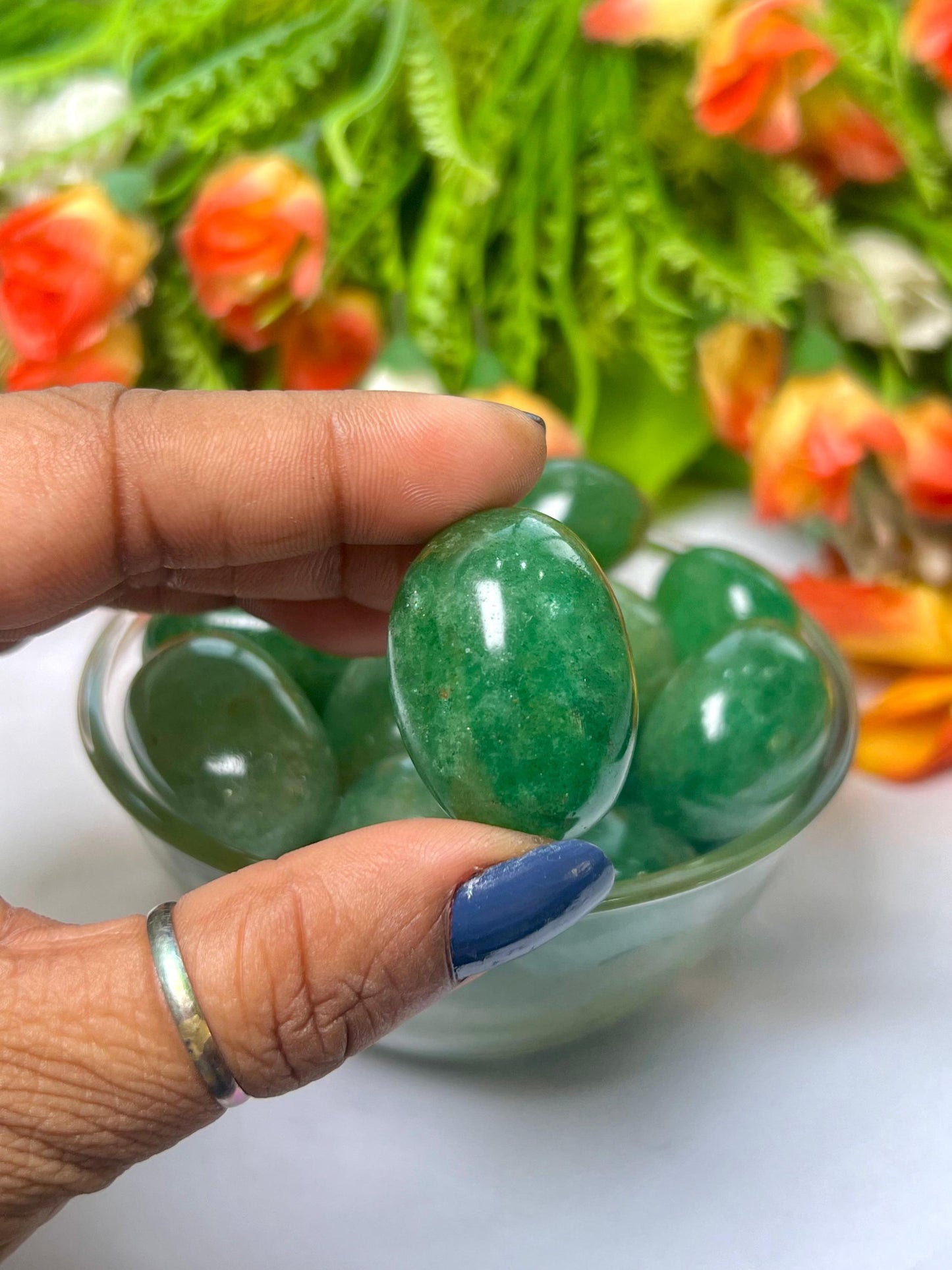 Green Strawberry Quartz Stone Tumbled Stone - Spiritual Stone -Healing Crystals in pack sizes of 1,3,5, and 10 Pieces Quality AAAAA +++++