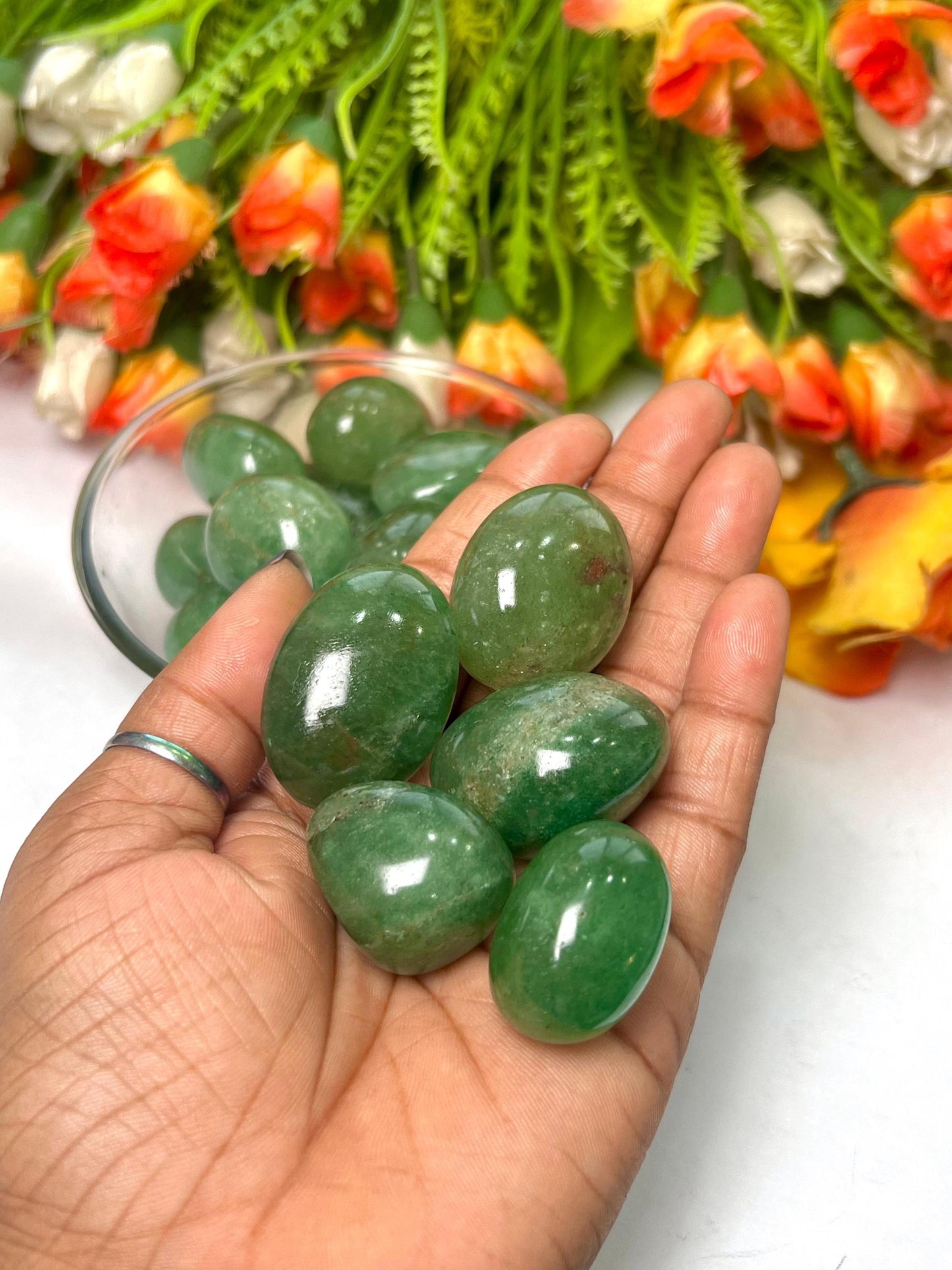 Green Strawberry Quartz Stone Tumbled Stone - Spiritual Stone -Healing Crystals in pack sizes of 1,3,5, and 10 Pieces Quality AAAAA +++++