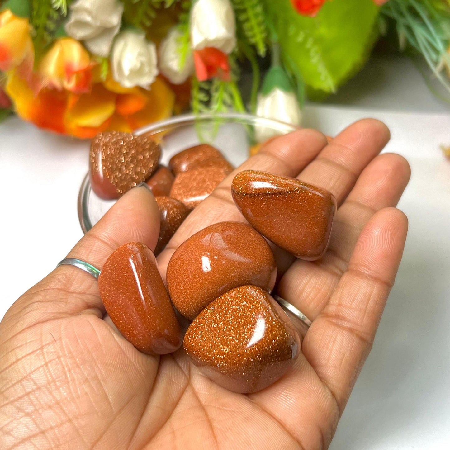 Red Goldstone Red Sunsitara Stone Tumbled Stone-Spiritual Stone -Healing Crystals in pack sizes of 1,3,5, and 10 Pieces Quality AAAAA +++++