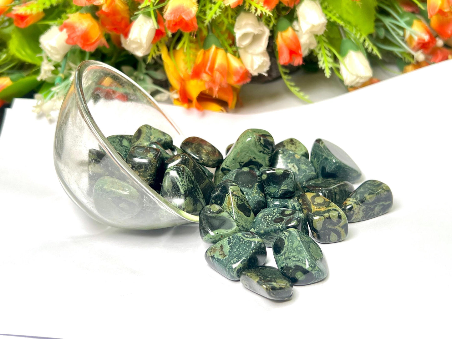 Kambaba Jasper Stone Tumbled Stone - Spiritual Stone -Healing Crystals in pack sizes of 1,3,5, and 10 Pieces Quality AAAAA +++++