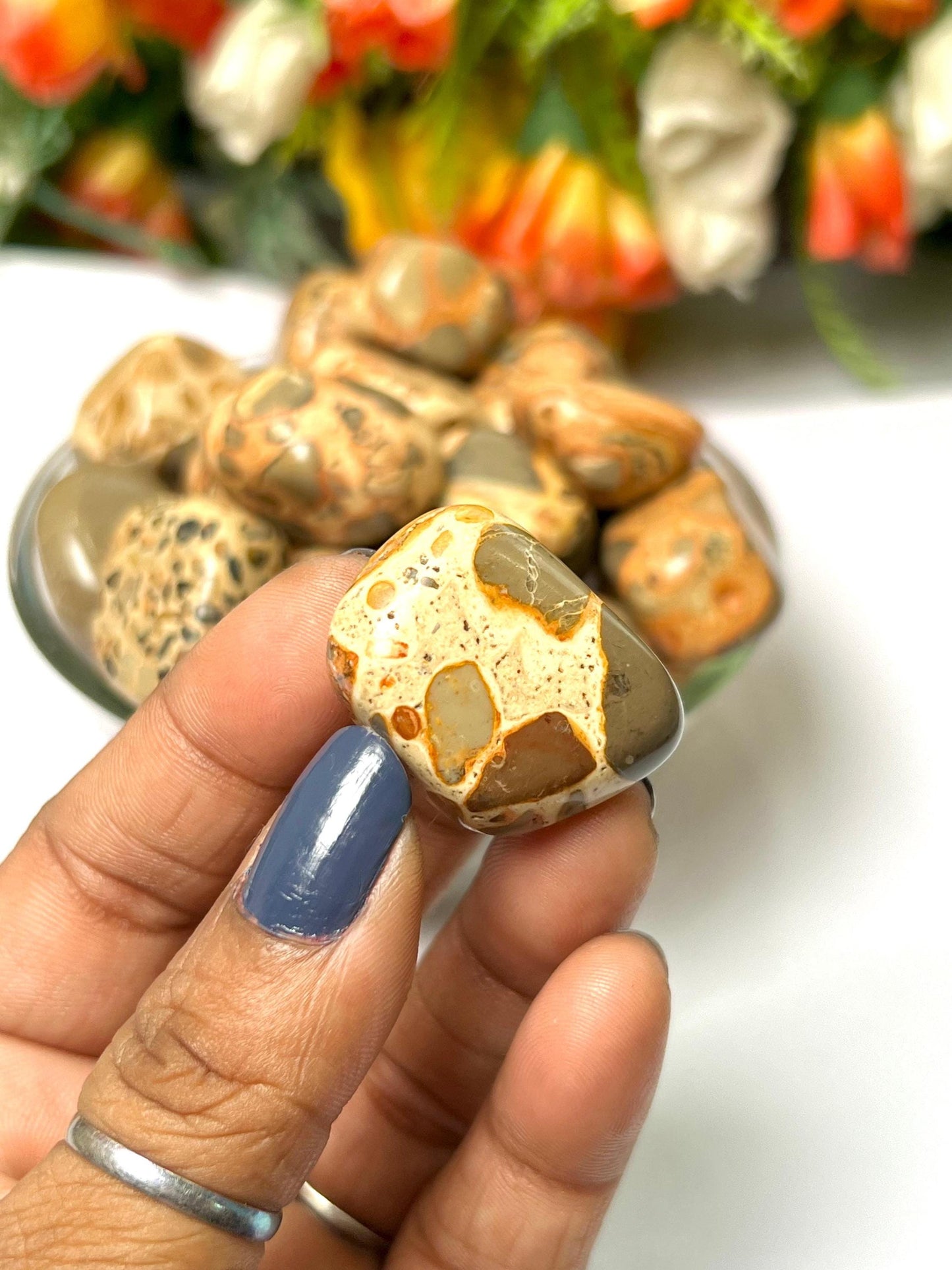Leopardskin Jasper Stone Tumbled Stone - Spiritual Stone -Healing Crystals in pack sizes of 1,3,5, and 10 Pieces Quality AAAAA +++++