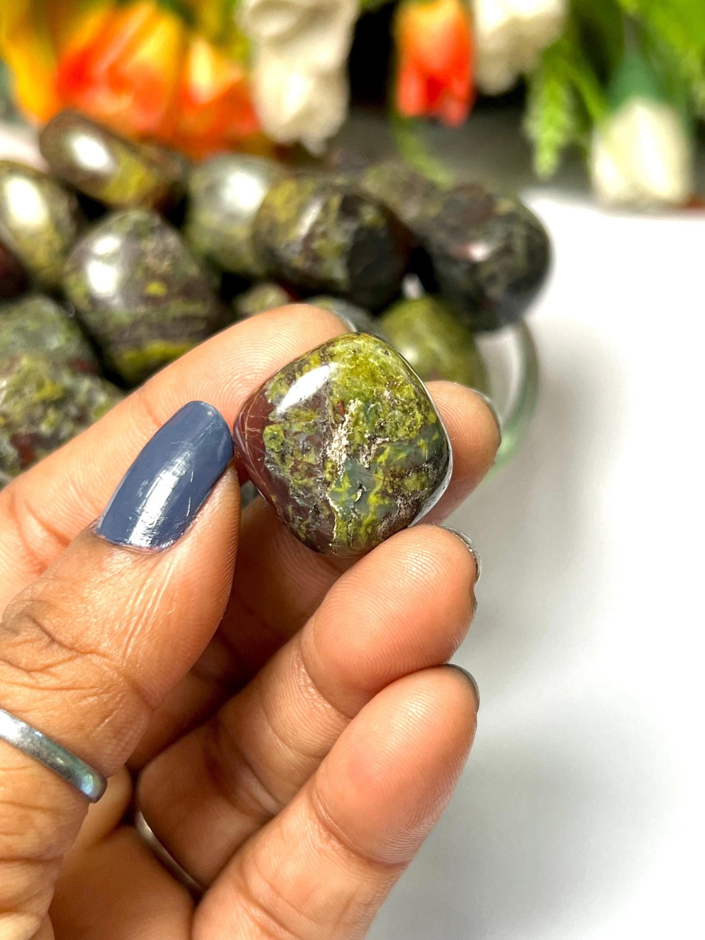 Dragon Blood Stone Tumbled Stone - Spiritual Stone -Healing Crystals in pack sizes of 1,3,5, and 10 Pieces Quality AAAAA +++++