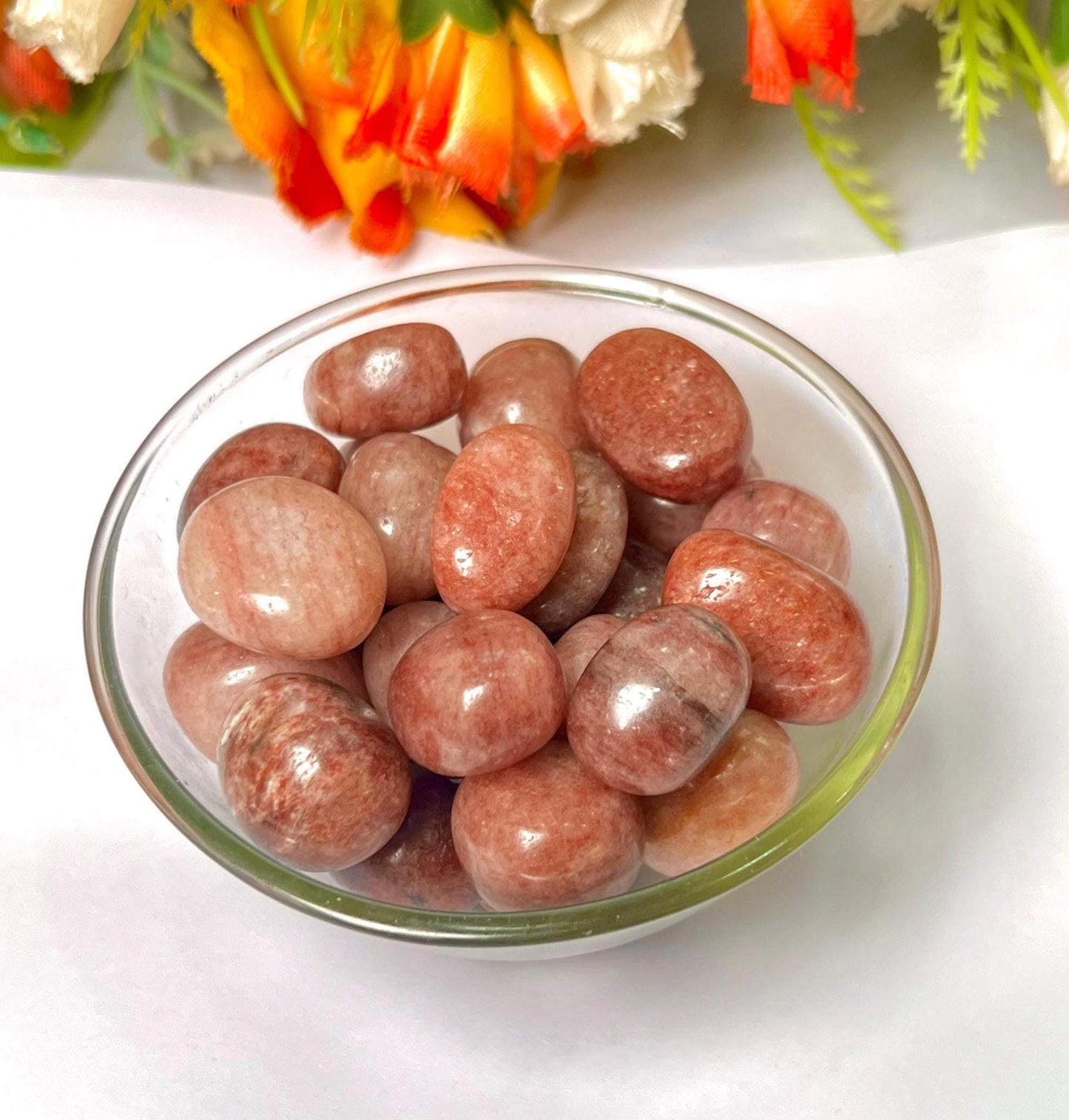 Pink Strawberry Quartz Stone Tumbled Stone - Spiritual Stone -Healing Crystals in pack sizes of 1,3,5, and 10 Pieces Quality AAAAA +++++