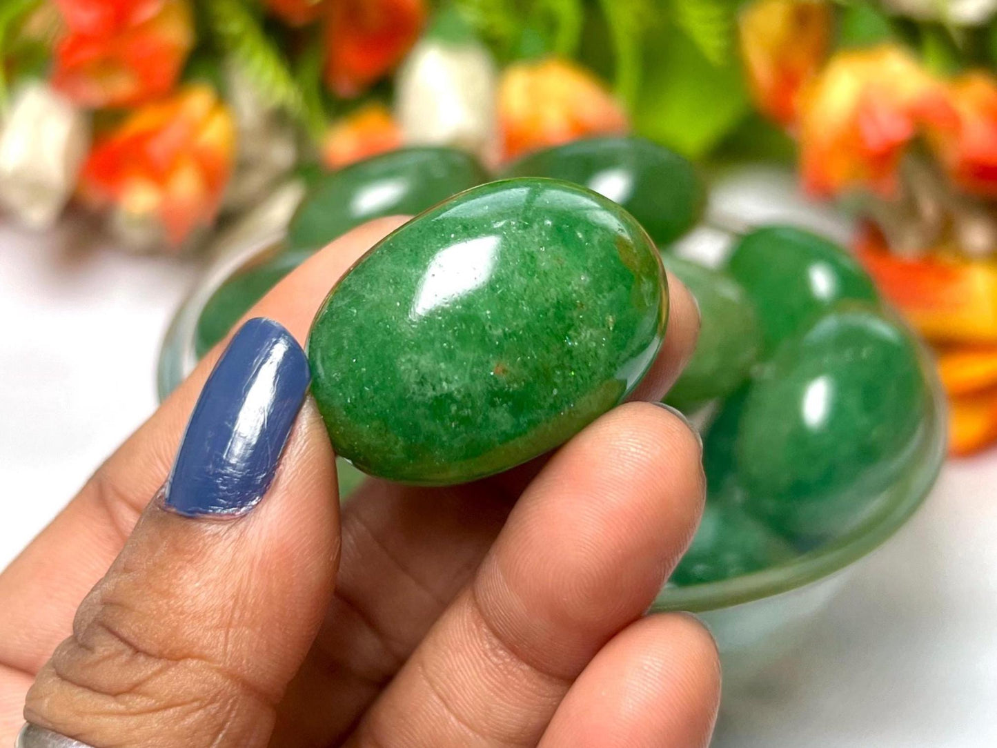 Green Strawberry Quartz Stone Tumbled Stone - Spiritual Stone -Healing Crystals in pack sizes of 1,3,5, and 10 Pieces Quality AAAAA +++++
