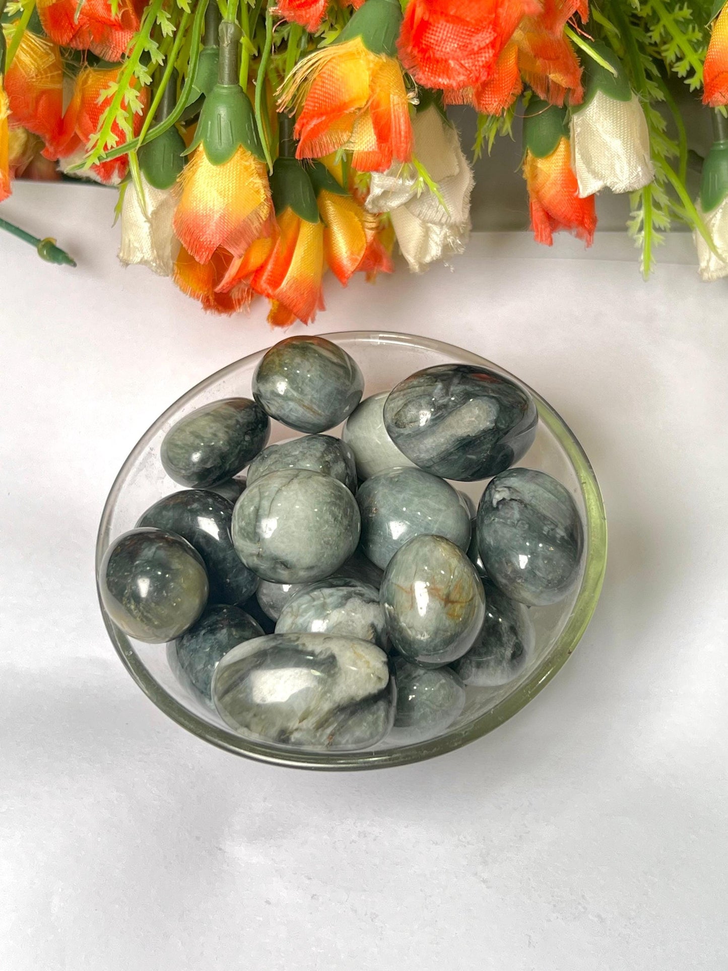 Gray Cat's Eye Stone Tumbled Stone - Spiritual Stone -Healing Crystals in pack sizes of 1,3,5, and 10 Pieces Quality AAAAA +++++