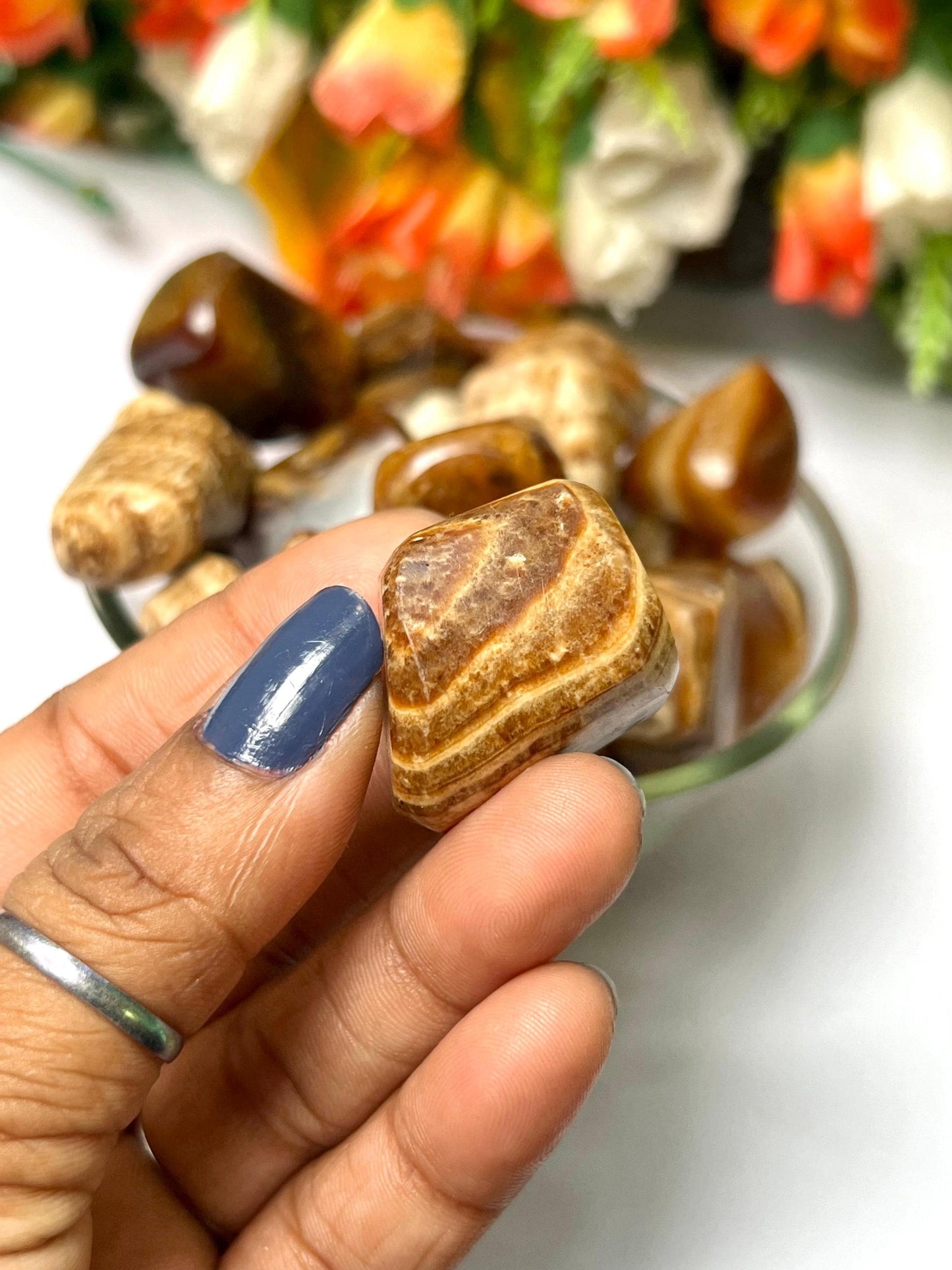 Brown Aragonite Stone Tumbled Stone - Spiritual Stone -Healing Crystals in pack sizes of 1,3,5, and 10 Pieces Quality AAAAA +++++